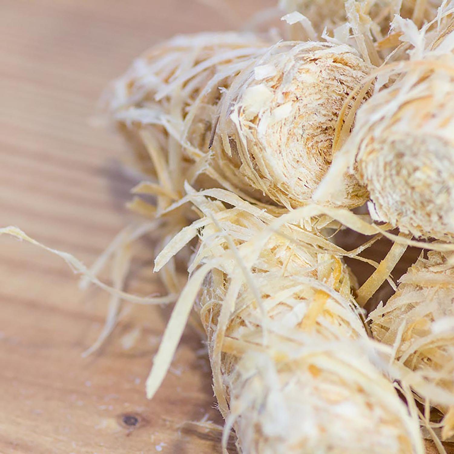 naturling Grillanzünder Holzwolle Anzünder gewachst, 1.25 kg, (100-St), natürliche Bio Anzündwolle für Kamin und Grill