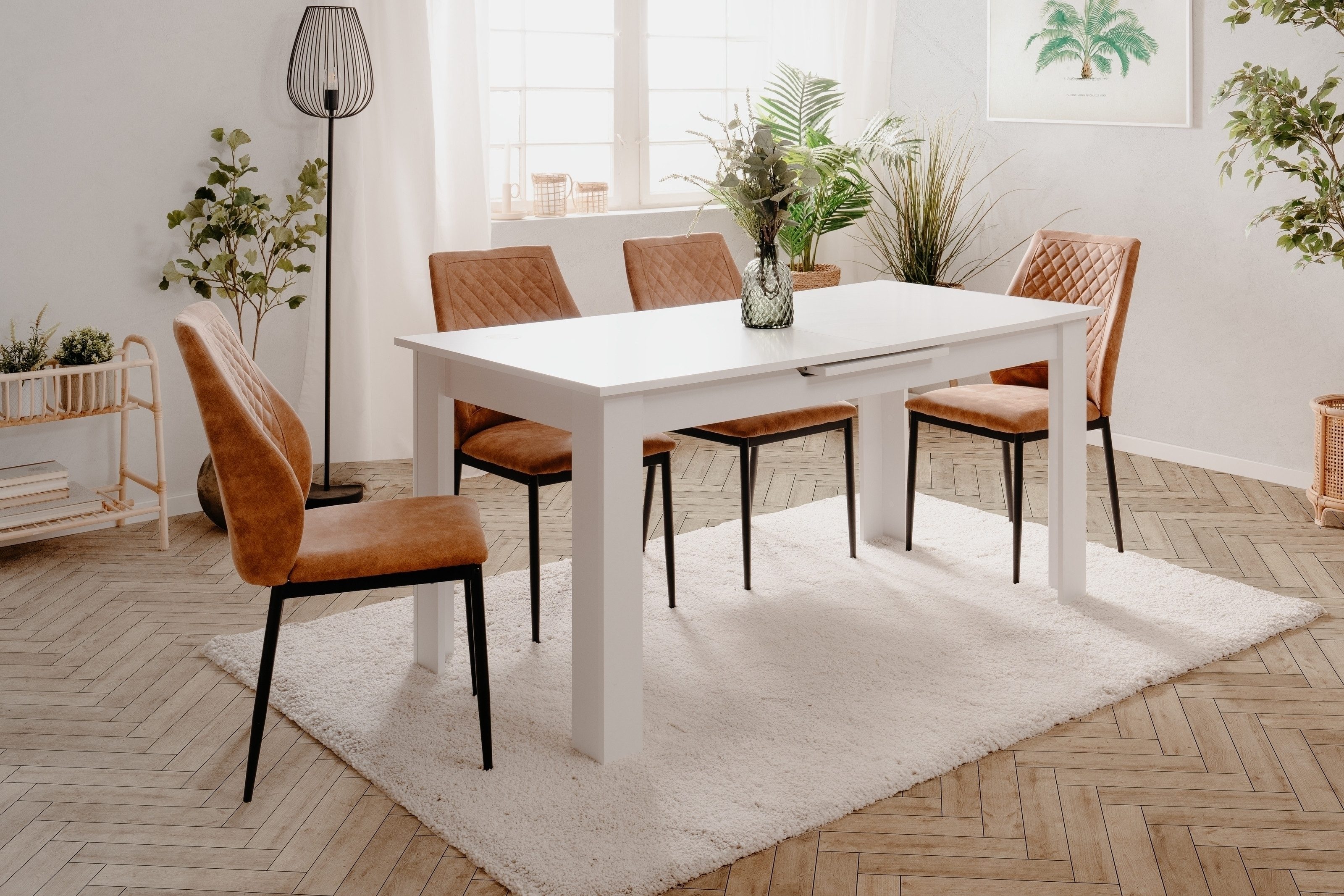 Finori Kulissentisch ausziehbar bis 200cm, in Weiß - 160/200x75x80cm (BxHxT) – Bild 4 von 5