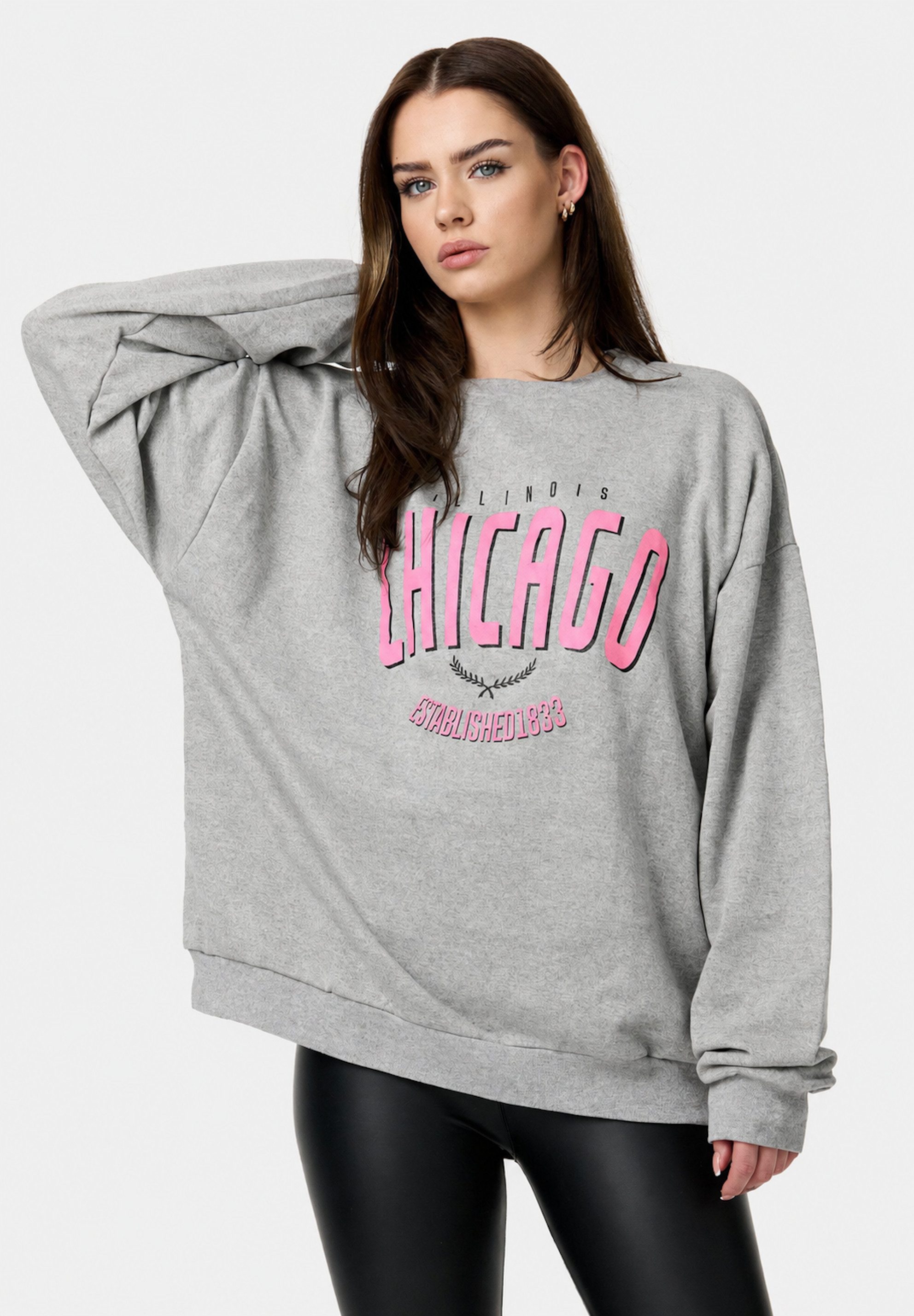 Worldclassca Worldclassca Oversized Sweatshirt Sweater Shirt Bedruckt Langarmshirt Neue Kollektion - Stilvolle und gemütliche Streetwear Mode