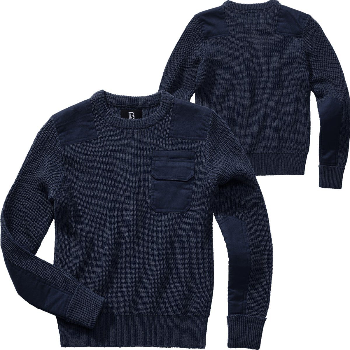 Sweatshirt mit Brandit BW (1-tlg), und Unisex Klettverschluss integrierter Brusttasche Pullover Kids Stiftetasche aufgesetzte