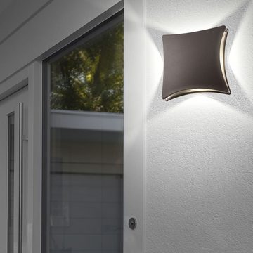 etc-shop Außen-Wandleuchte, LED-Leuchtmittel fest verbaut, Warmweiß, Design LED Wand Leuchte Beleuchtung Außen Lampe Effekt Akzent Strahler