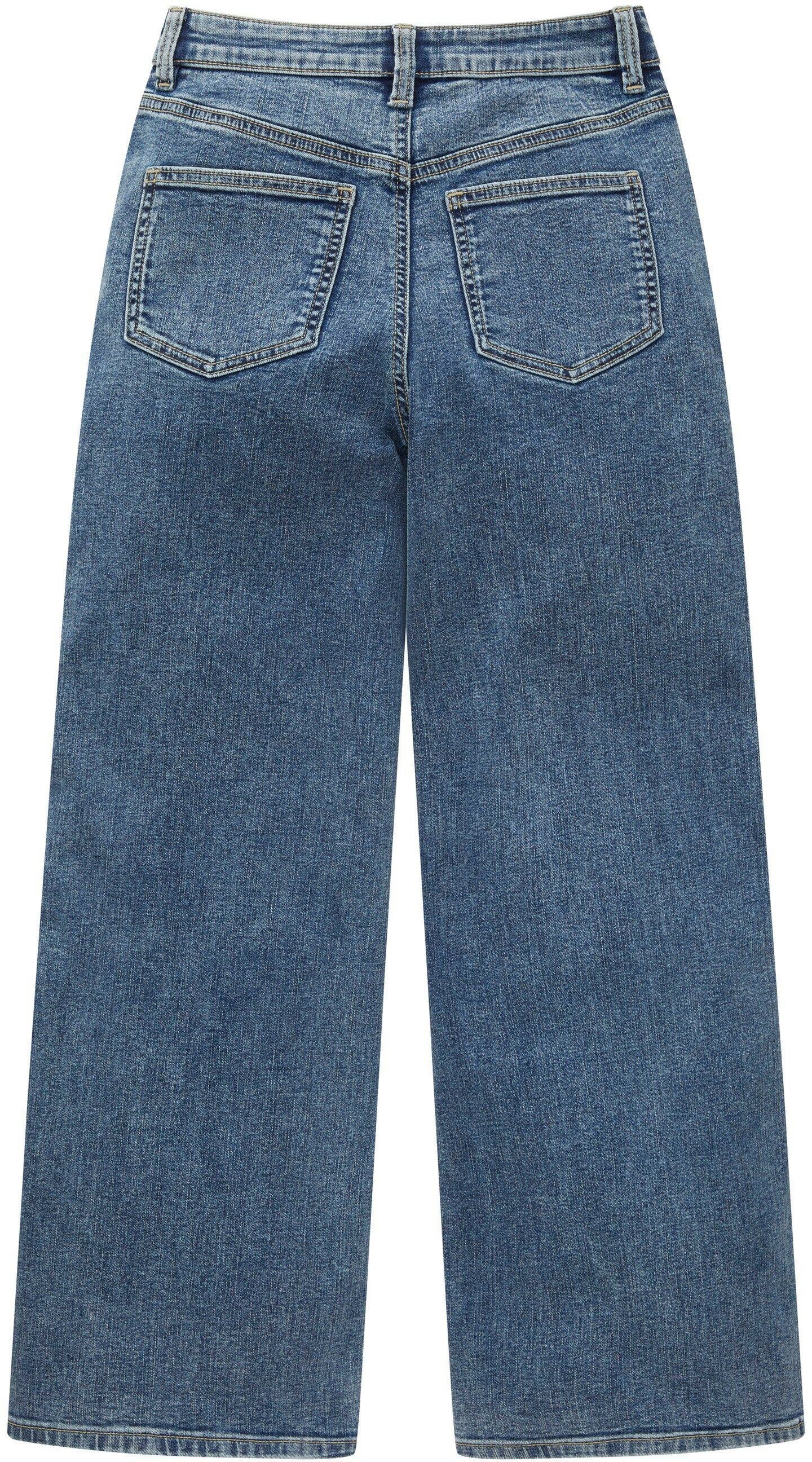 TOM TAILOR Weite Jeans mit Knopf- Reißverschluss und