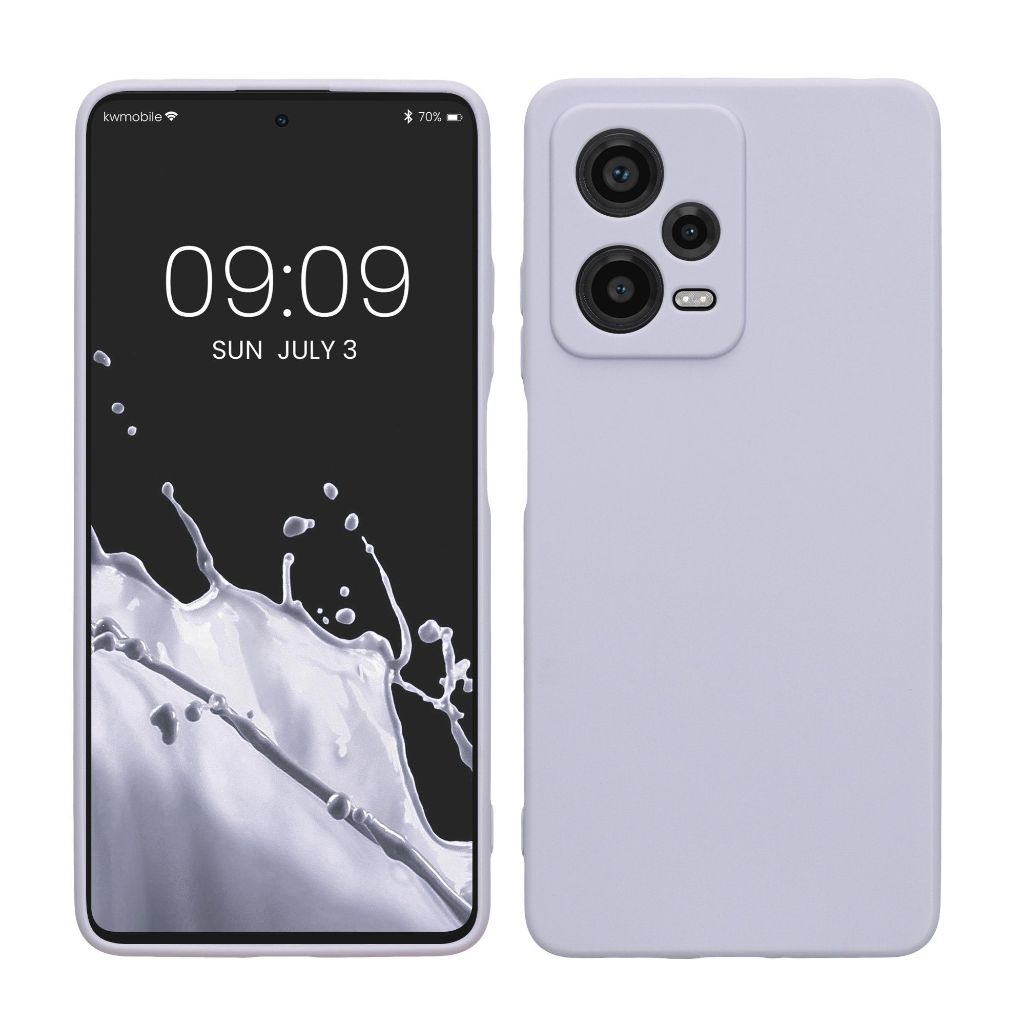 kwmobile Handyhülle Hülle für Xiaomi Redmi Note 12 Pro 5G, Backcover Silikon - Soft Handyhülle - Handy Case in Pastell Lavendel