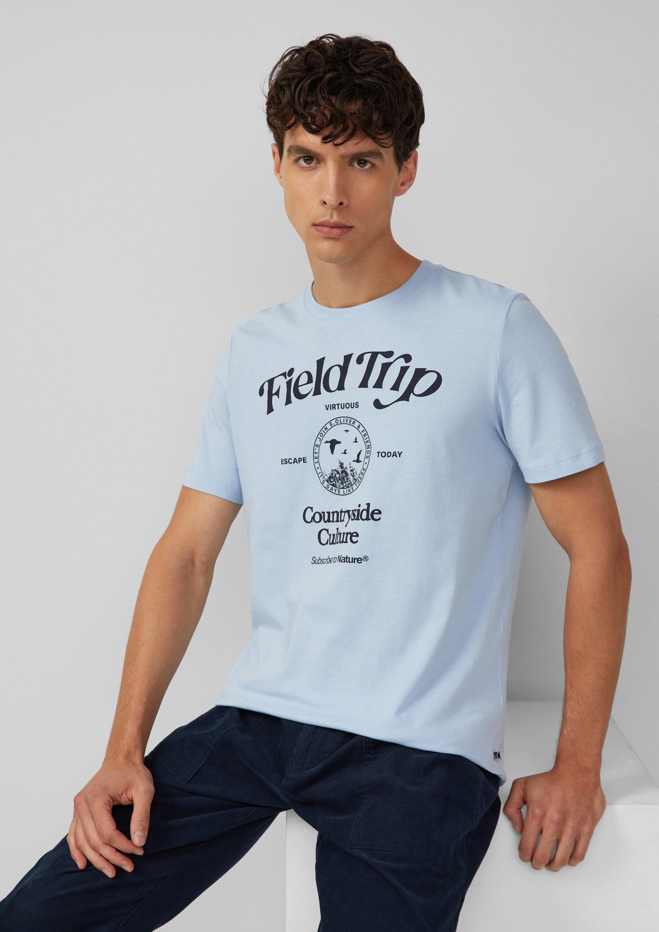 s.Oliver Kurzarmshirt T-Shirt Baumwoll-T-Shirt mit Frontprint günstig online kaufen