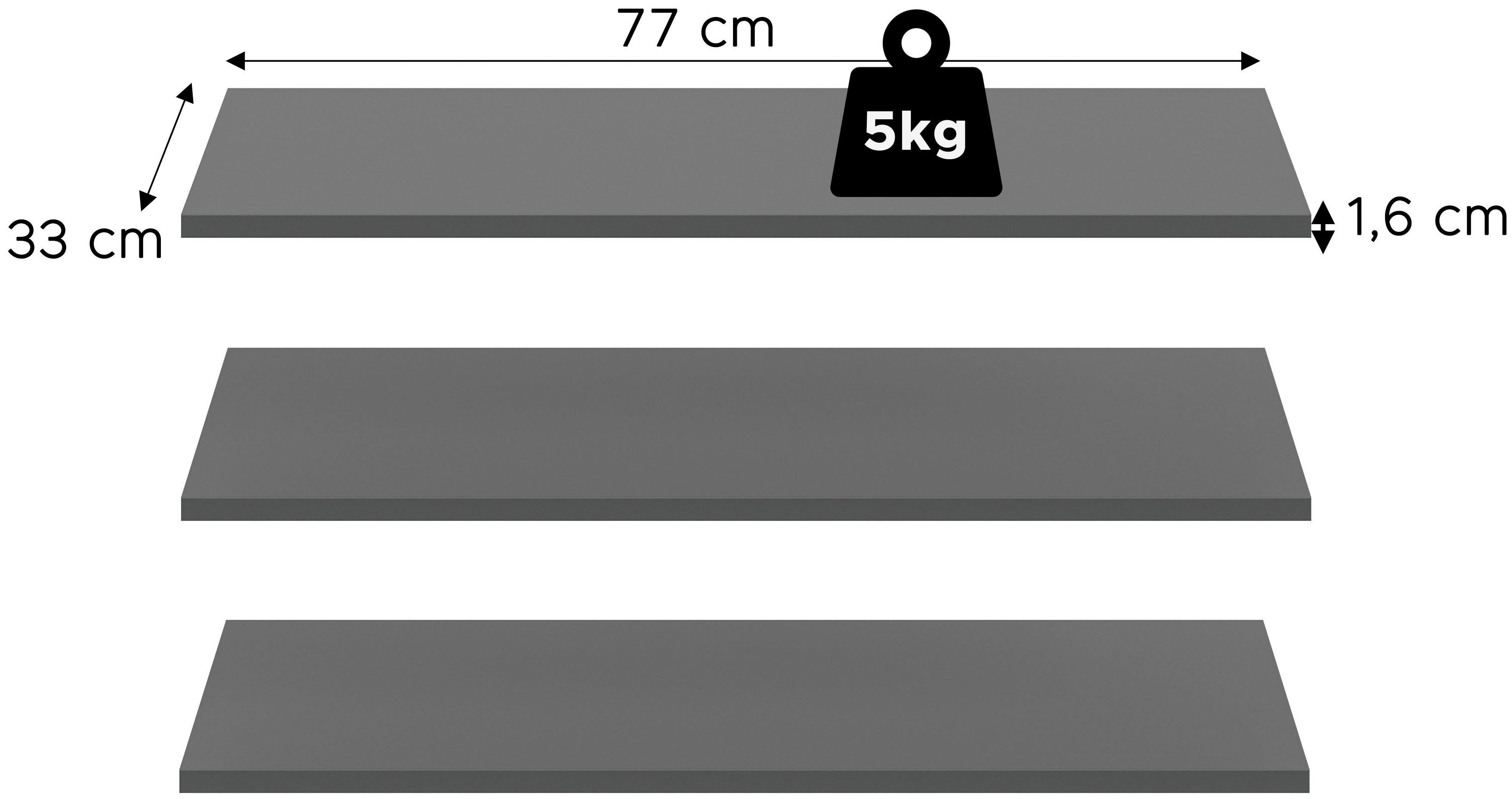 Home affaire Einlegeboden SKARDE, 3er Set, Breite 77cm (3 St., passend für den Wäscheschrank SKARDE Art. 88468546, 49814063, 79512921), in verschiedenen Farben erhältlich, Fachböden, Böden, E-Böden,Bodenset