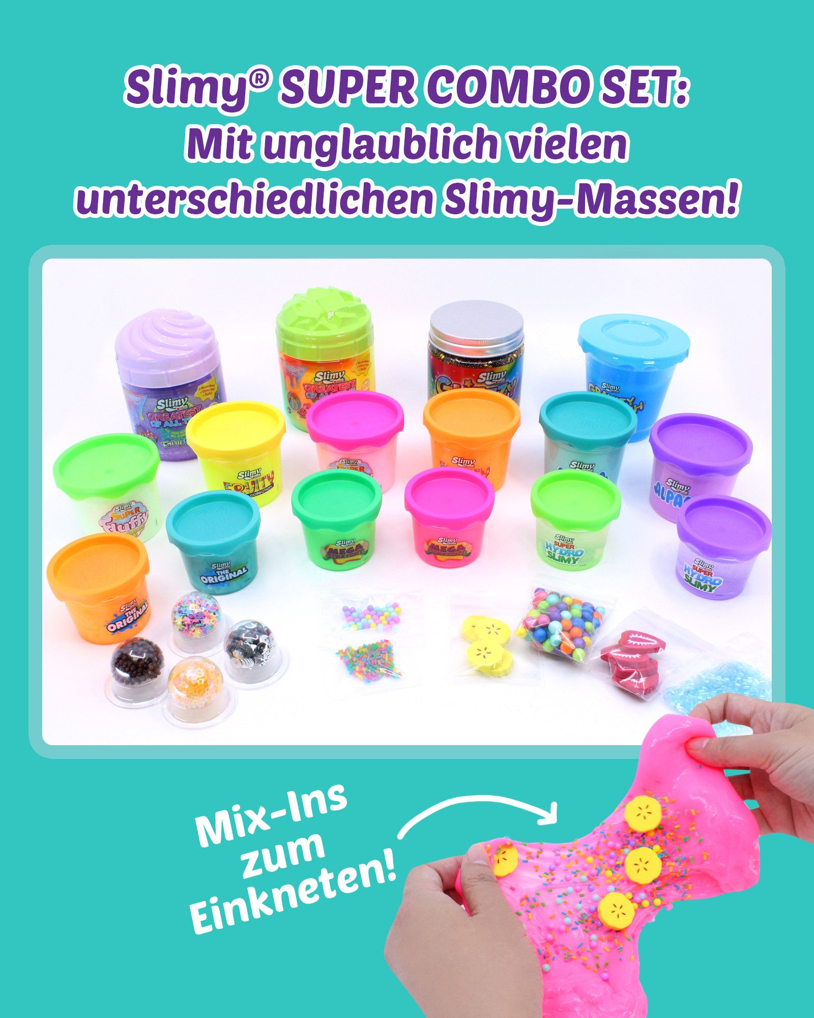 Slimy® Knete Super Combo Set (1-tlg), 1600g Slime und Spielknete mit 10 x Mix-Ins