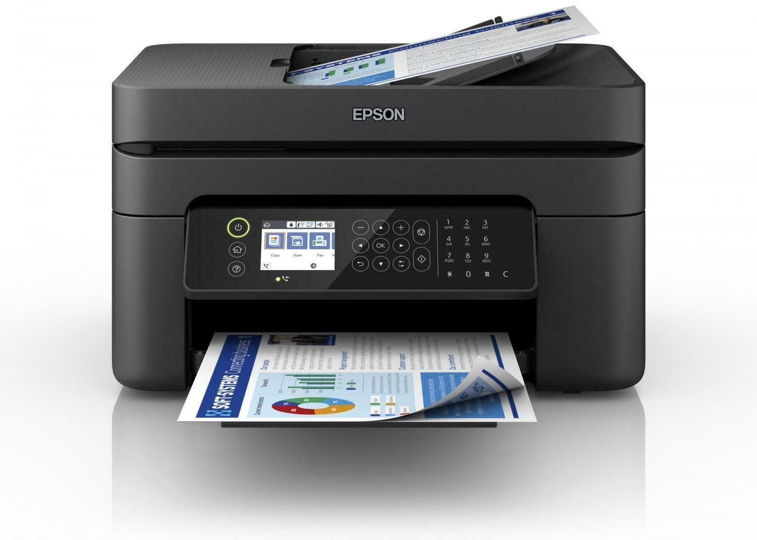 Epson Epson WorkForce WF-2850DWF 4-in-1-Tintenstrahldruc Multifunktionsdrucker, (WLAN, Wi-Fi Direct)