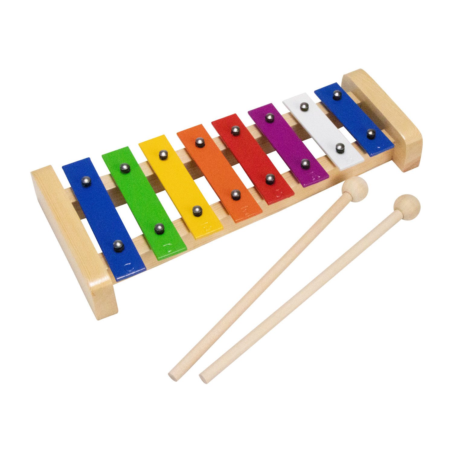 Spielzeug-Musikinstrument GICO Kinder Xylophon Metallphon aus Holz mit 8 Tönen - 3811