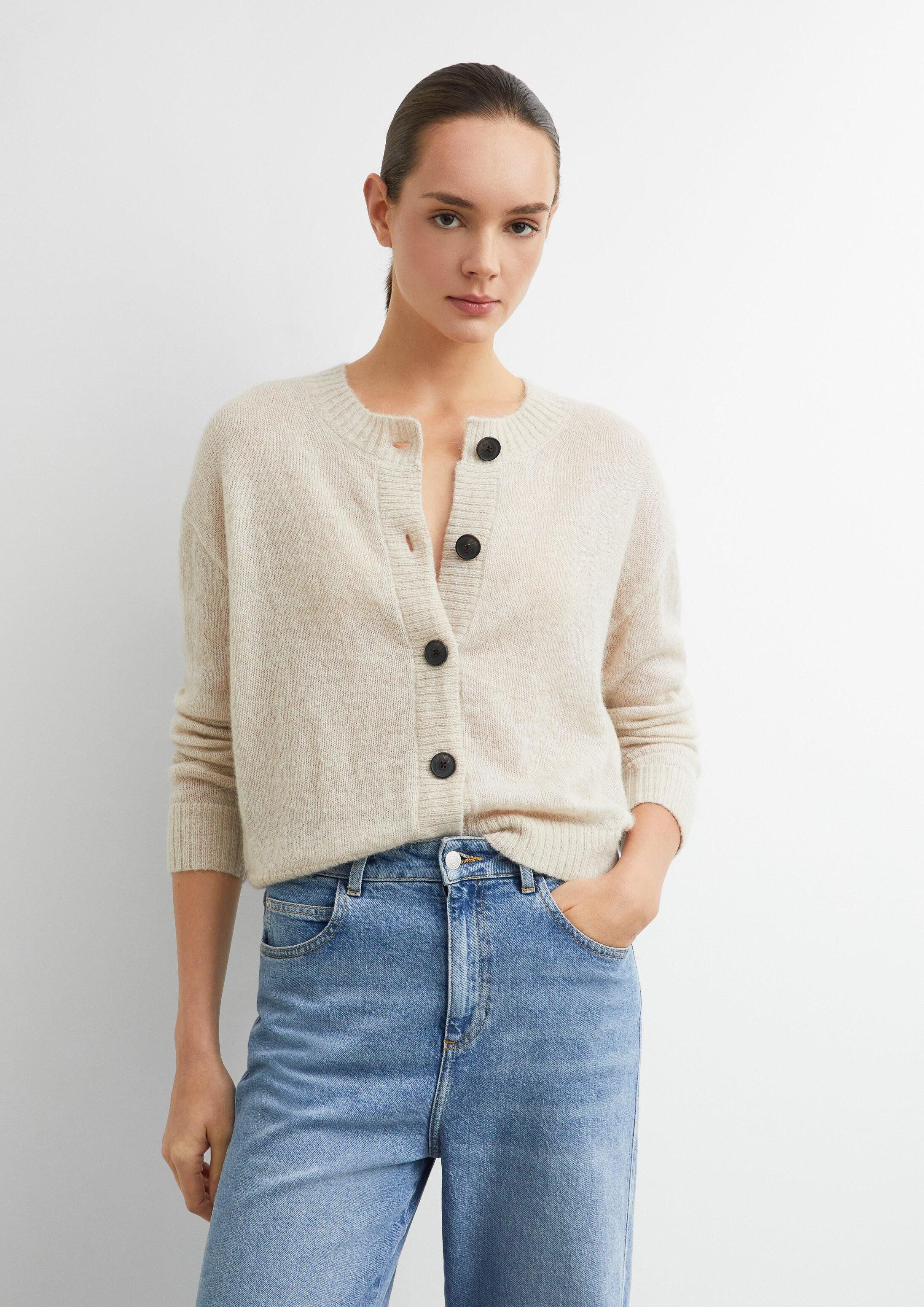 comma Cardigan Strickjacke Leichter Cardigan aus Alpakamix