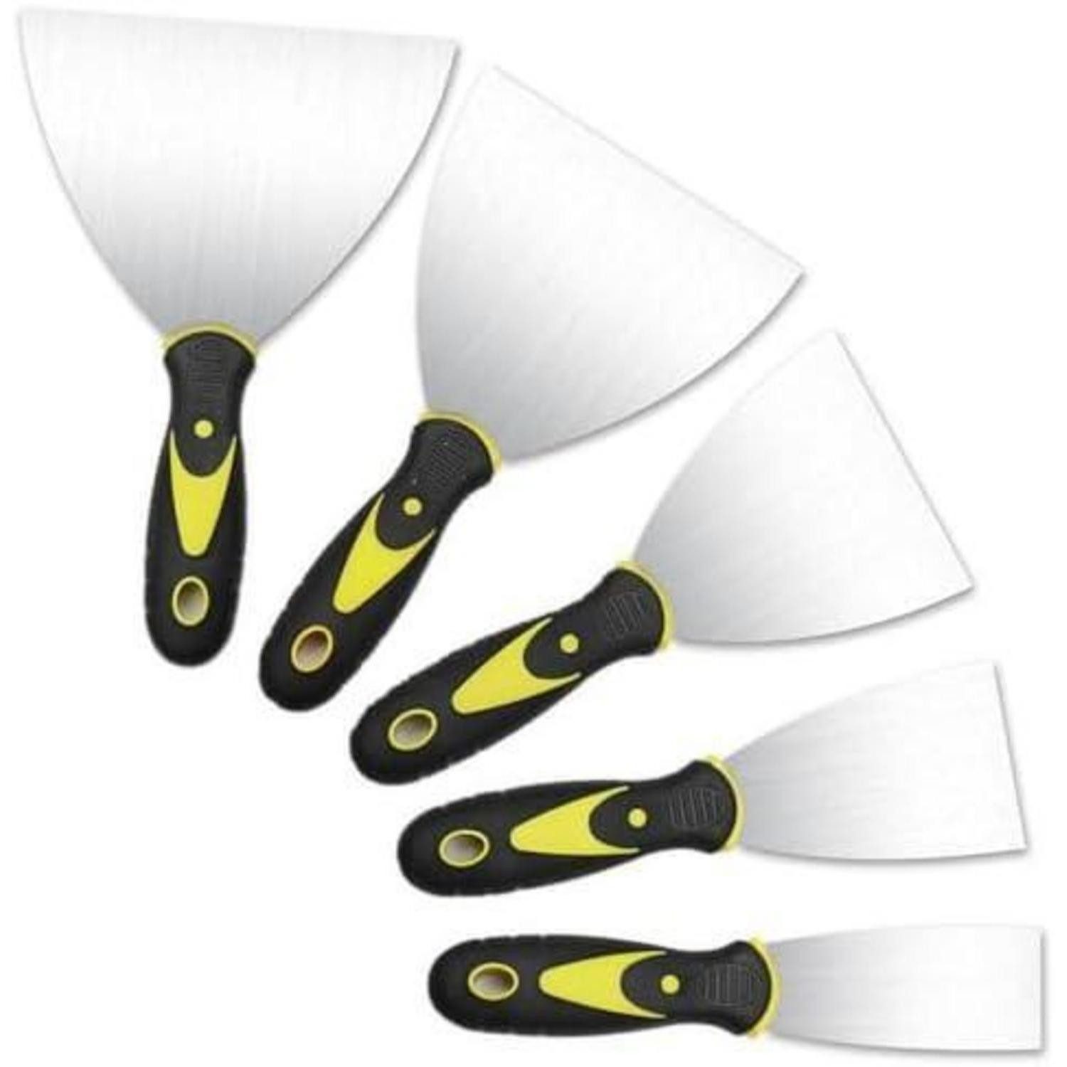 LuxusKollektion Flächenspachtel Spachtel 5er Edelstahl Flächenspachtel Schaber Tapeten Wand Stil (1-St)