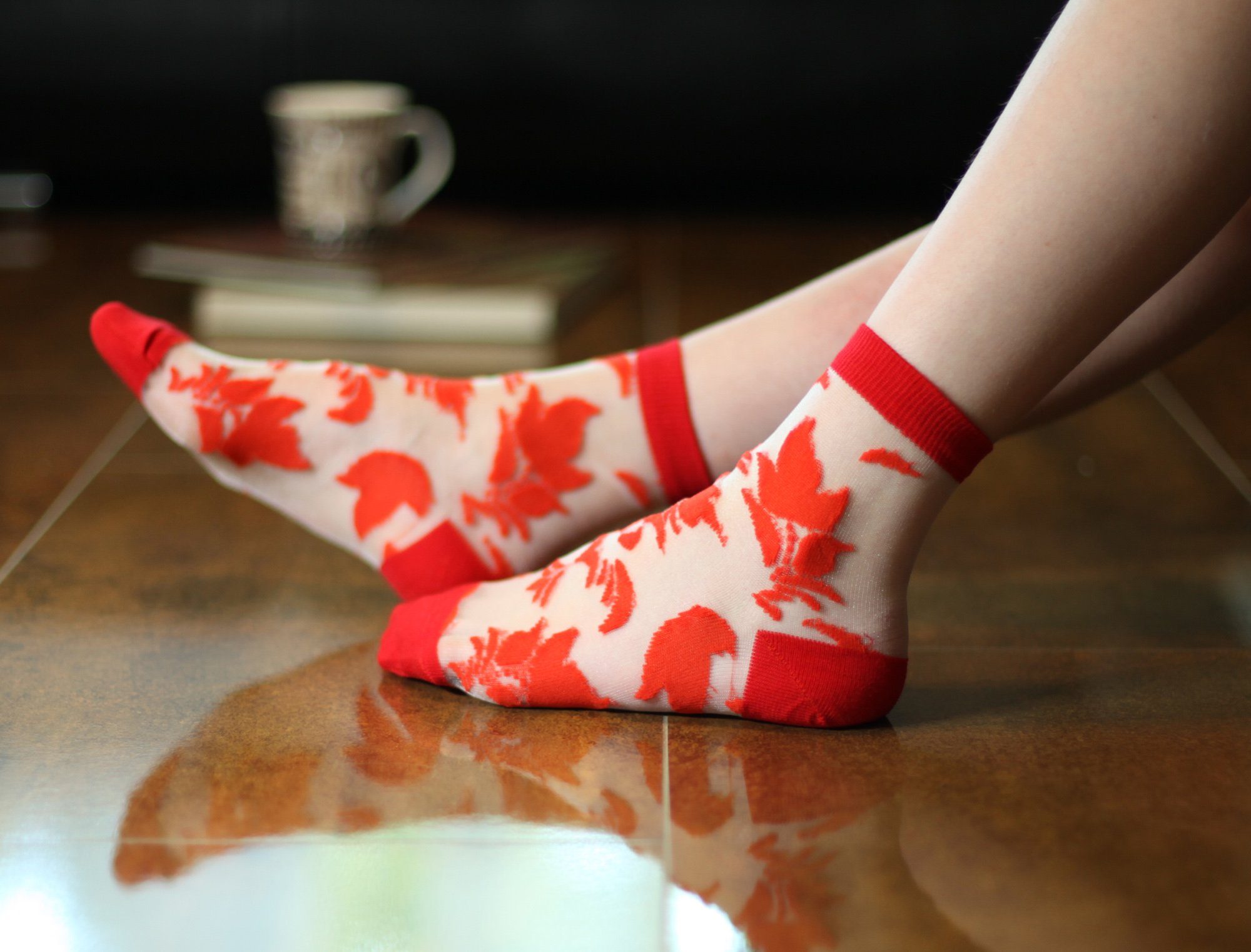 GIULIA Feinsöckchen 5 Paar atmungsaktiv mit Blumen Flower Muster Söckchen Damen (5-Paar)