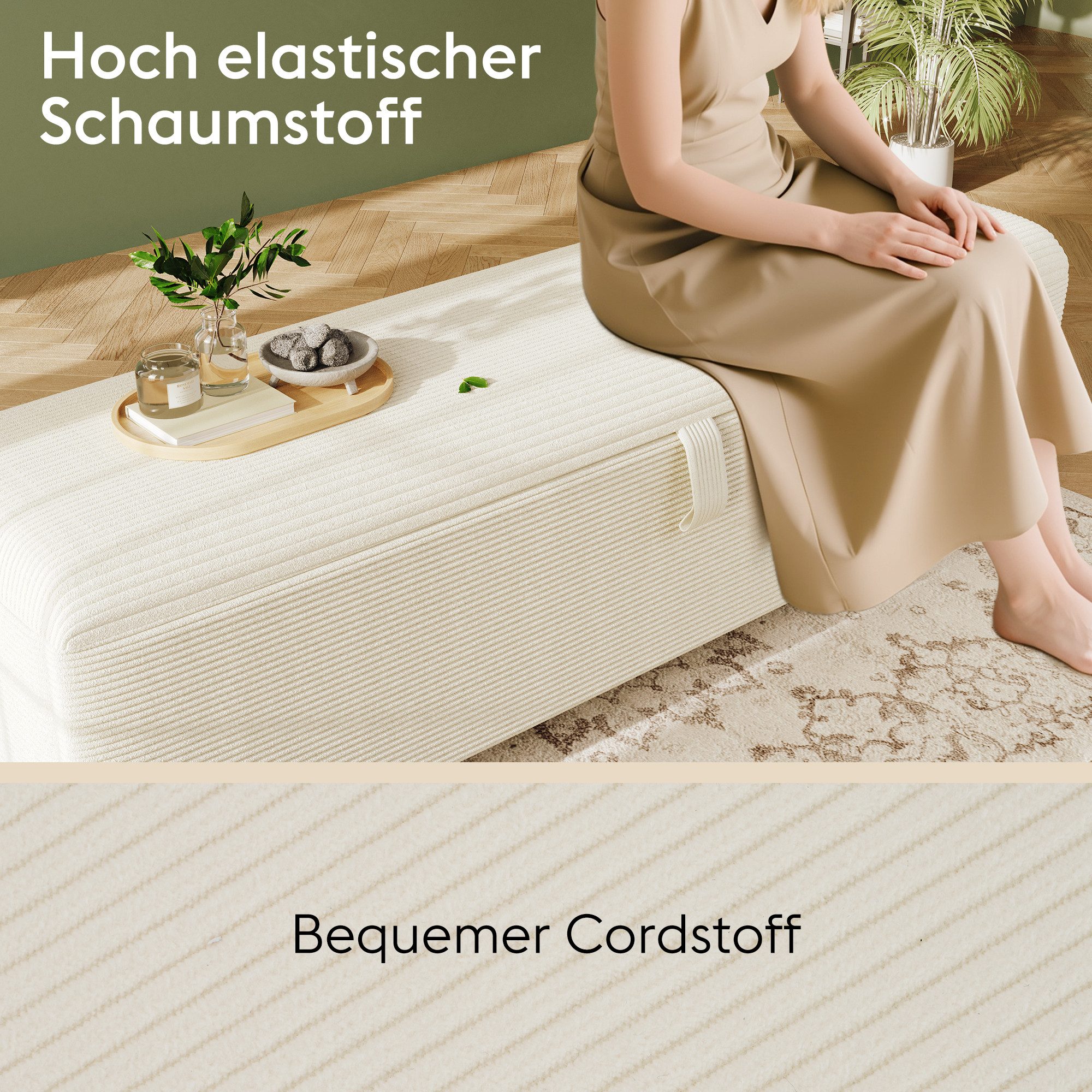 i@home Bettbank Polsterbank,Aufbewahrungsbox,weiß (Packung set), Frei im Raum stellbar, Polsterbank mit Hydraulischem Stauraum – Bild 5 von 5