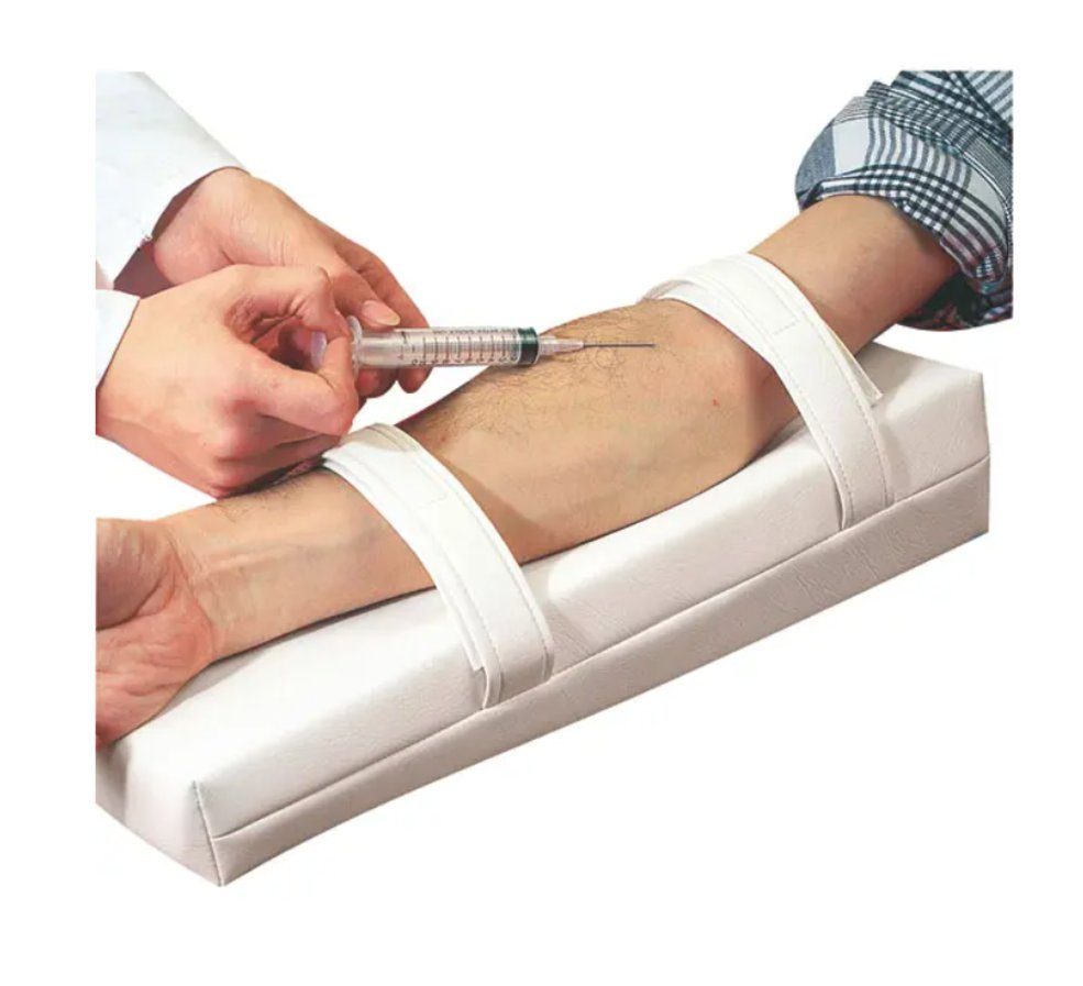 DocMed Venenkissen Injektionskissen mit Kunstlederbezug und Klett-Armfixierung, Packung, 1-tlg., Injizieren, Flexible Wahl zwischen 30 cm oder 45 cm Länge, Medizinisches Zubehör, Sicher spritzen, Gesundheitsprodukt