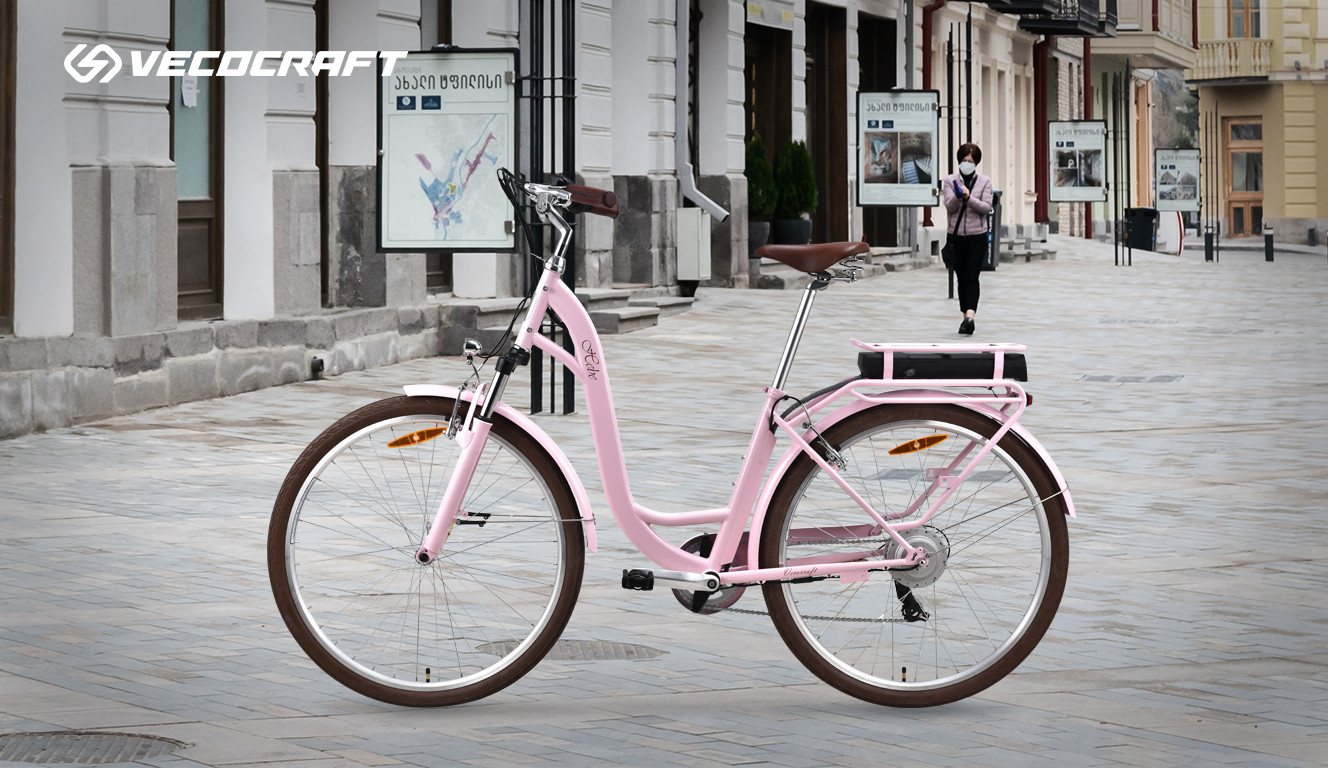 Thumbnail - VECOCRAFT E-Bike Cityrad HEBE e bike damen 25 km/h, 7 Gang Shimano, Kettenschaltung, Heckmotor, 360 Wh