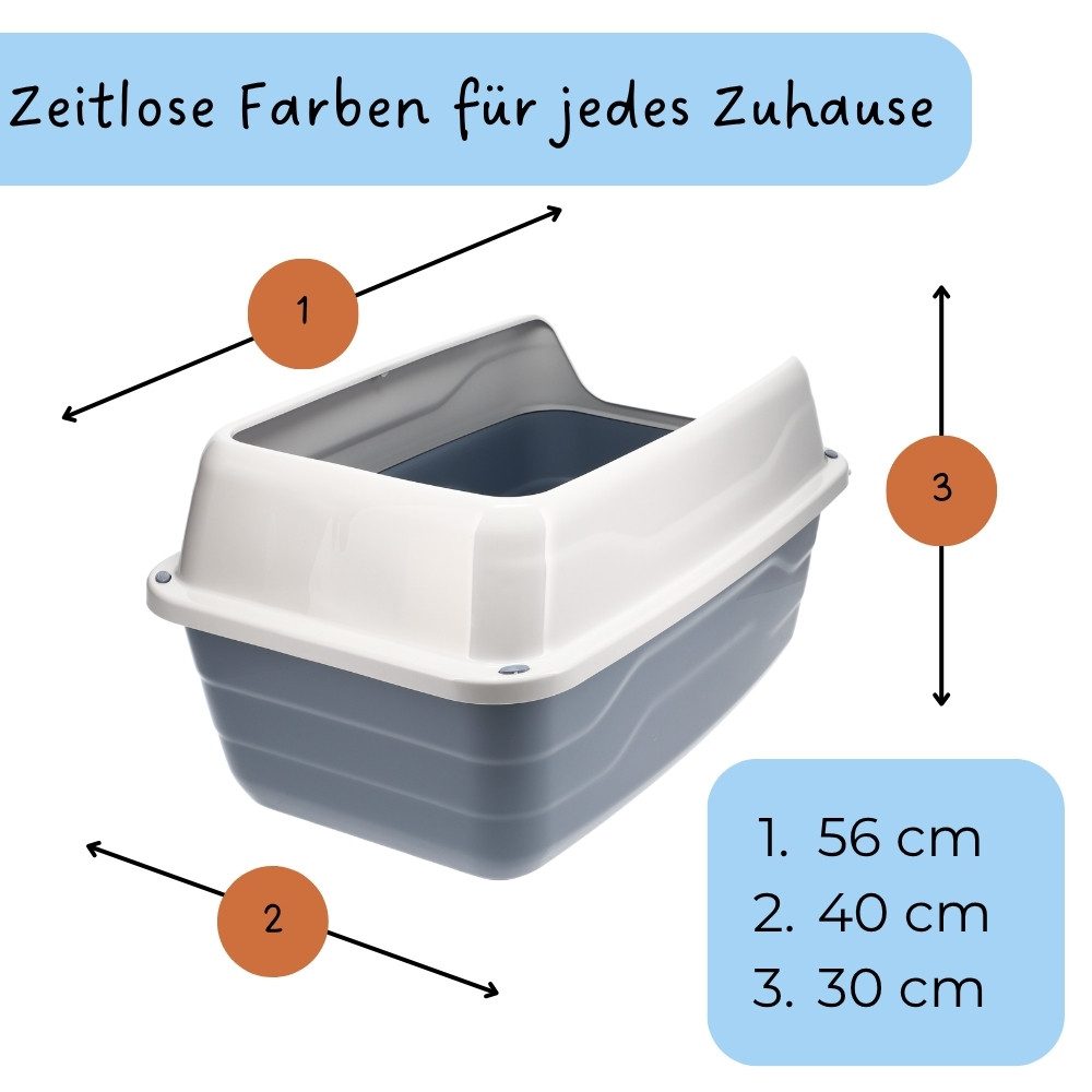 GarPet Katzentoilette XXL Extra hohe Katzentoilette offene Katzenklo mit hohem Rand