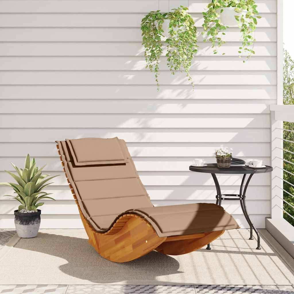 vidaXL Gartenliege Schaukelliege mit Auflage Massivholz, günstig online kaufen