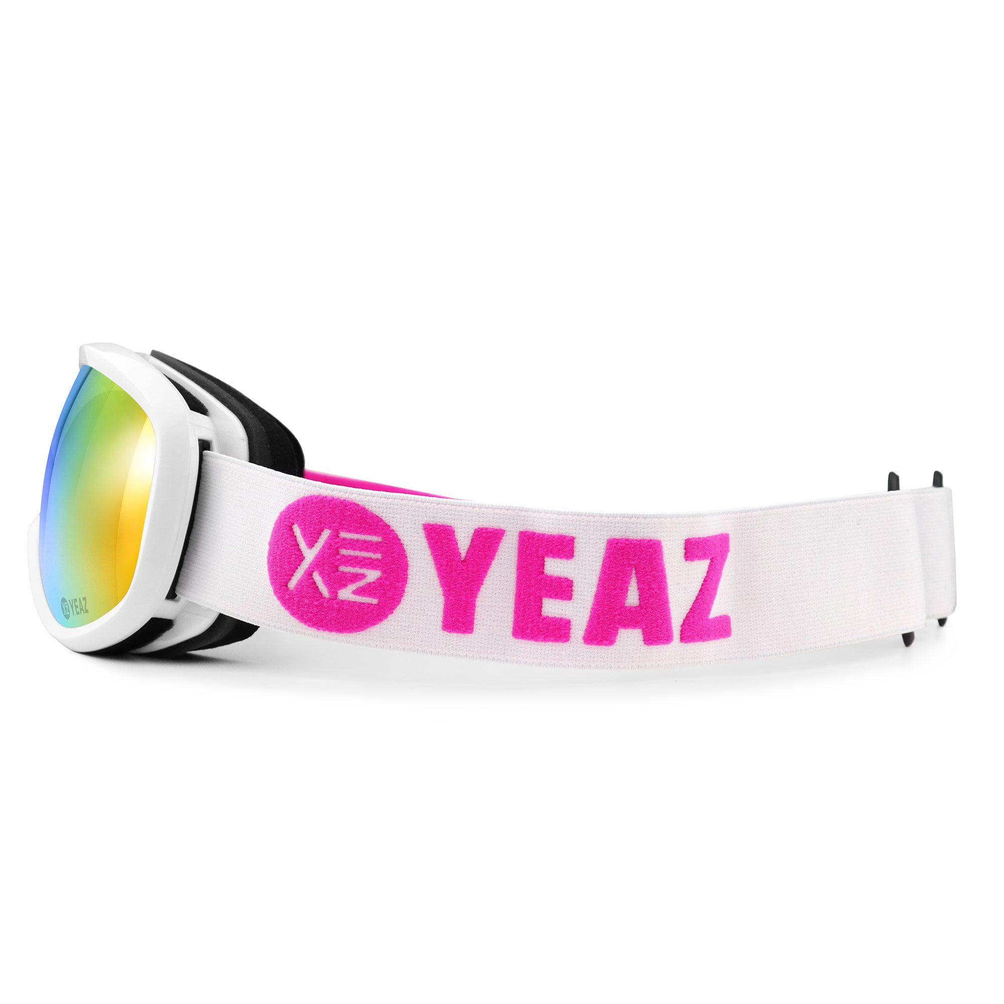 YEAZ Skibrille STEEZE Ski- und Snowboard-Brille pink/weiss, Premium-Ski- und Snowboardbrille für Erwachsene und Jugendliche