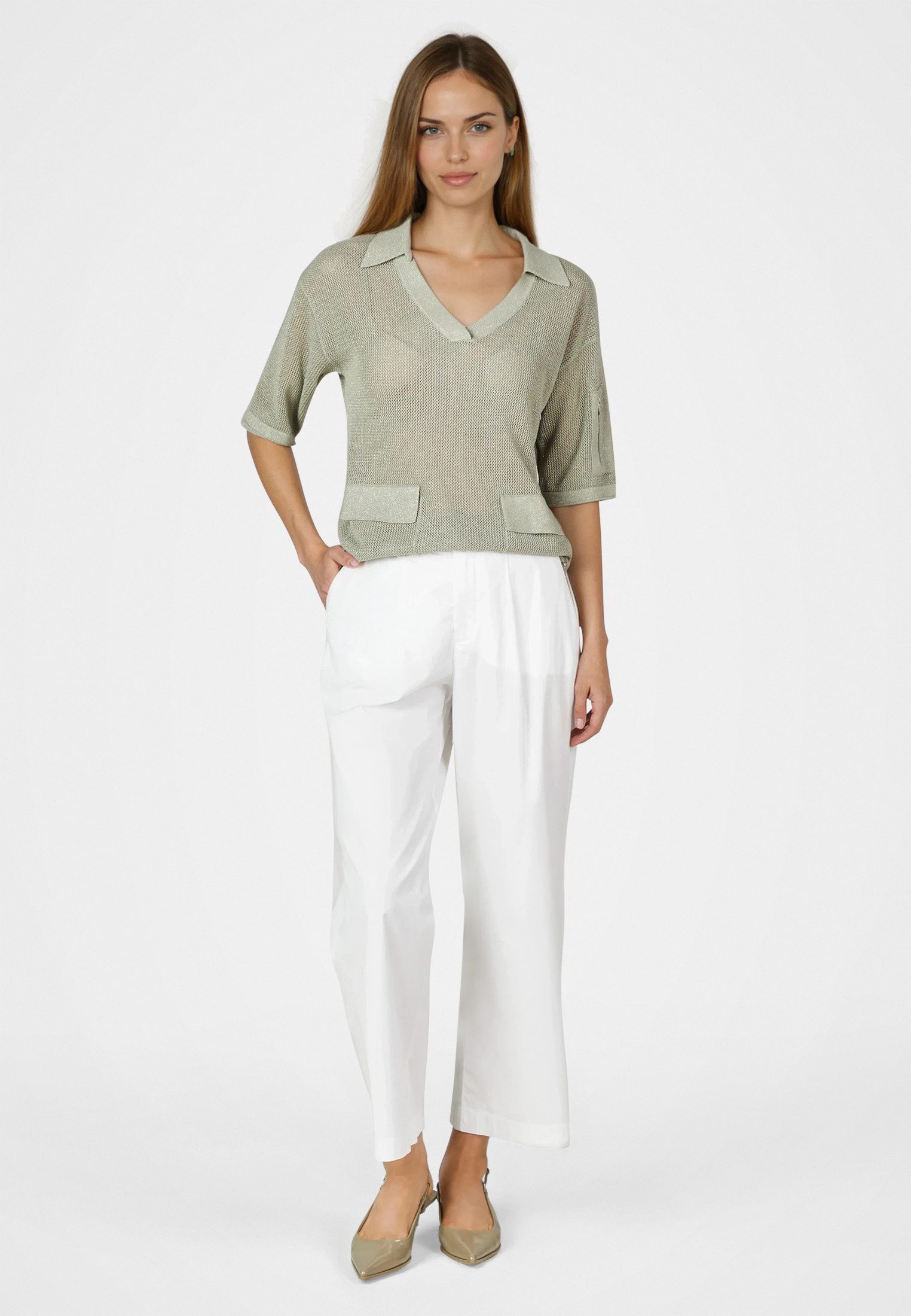 MARC AUREL Bundfaltenhose mit Gürtel