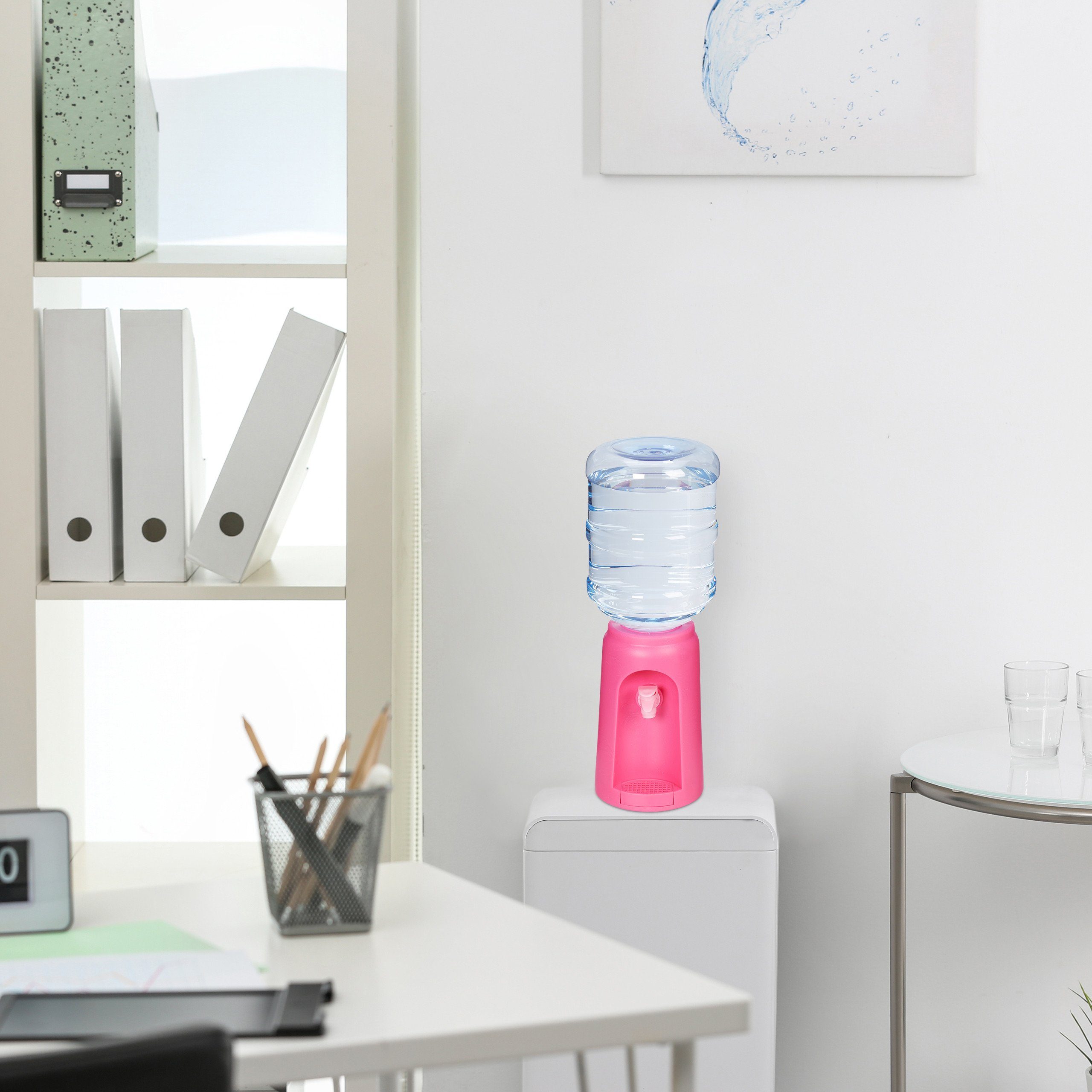 relaxdays Getränkespender Wasserspender mit Tank, Pink
