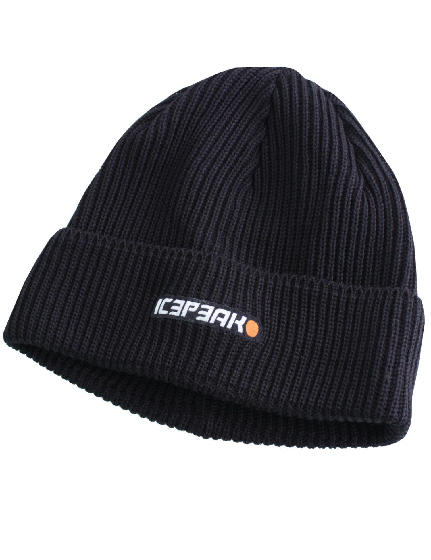 Icepeak Strickmütze Beanie Igal Wintermütze mit Umschlag schwarz