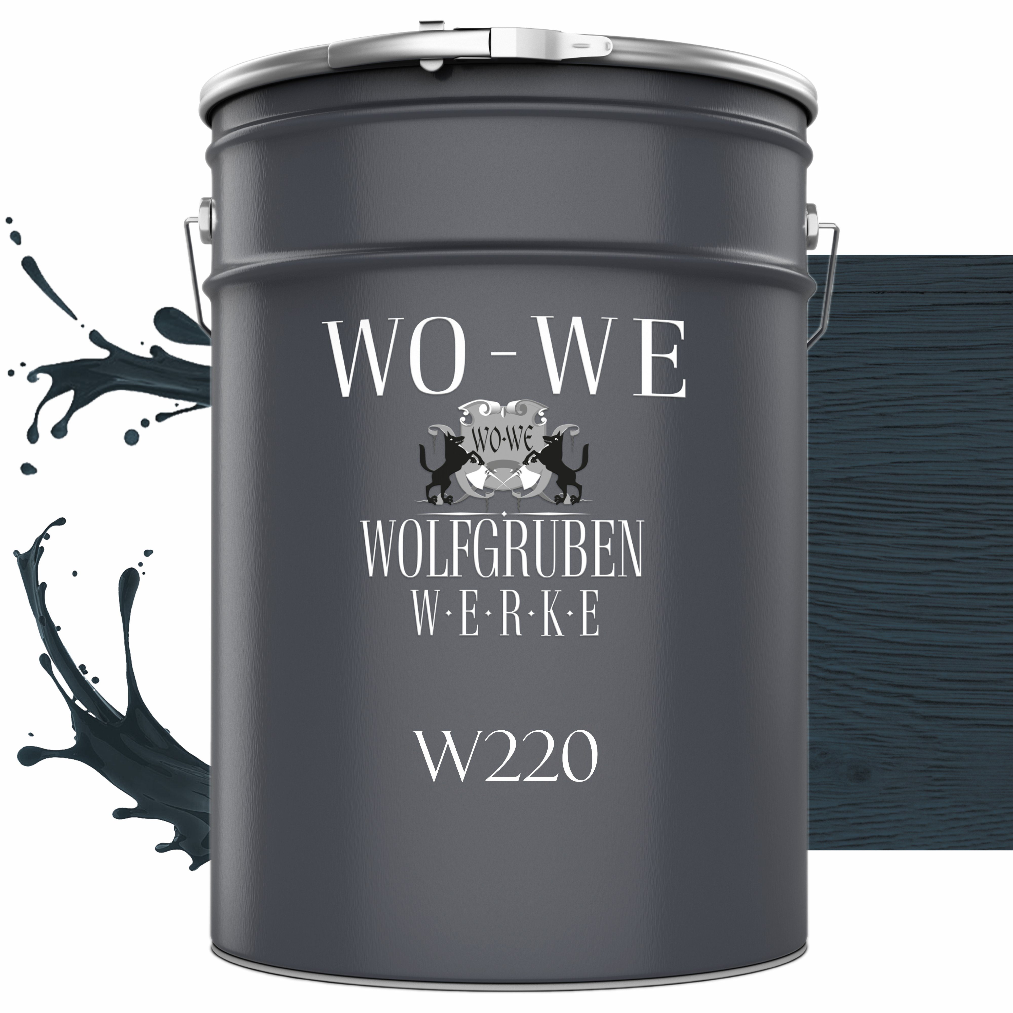 WO-WE Dickschichtlasur Holzschutzlasur 2in1 W220, Lösemittelfrei, UV-stabil Anthrazitgrau 1-2,5L, Holzlasur