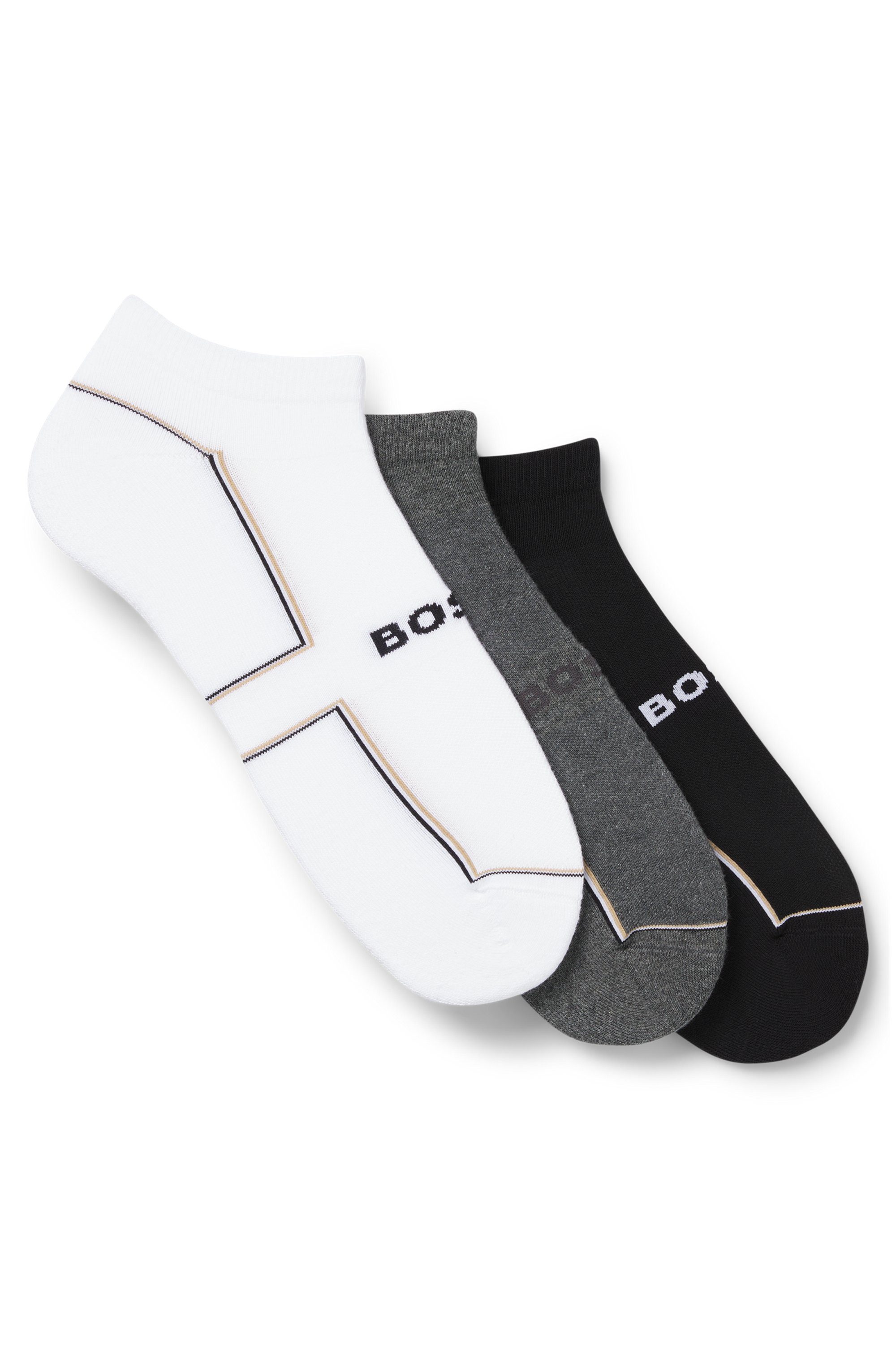 BOSS Sneakersocken 3PAS iconic plush CC (3-Paar) kontrastfarbene Details günstig online kaufen