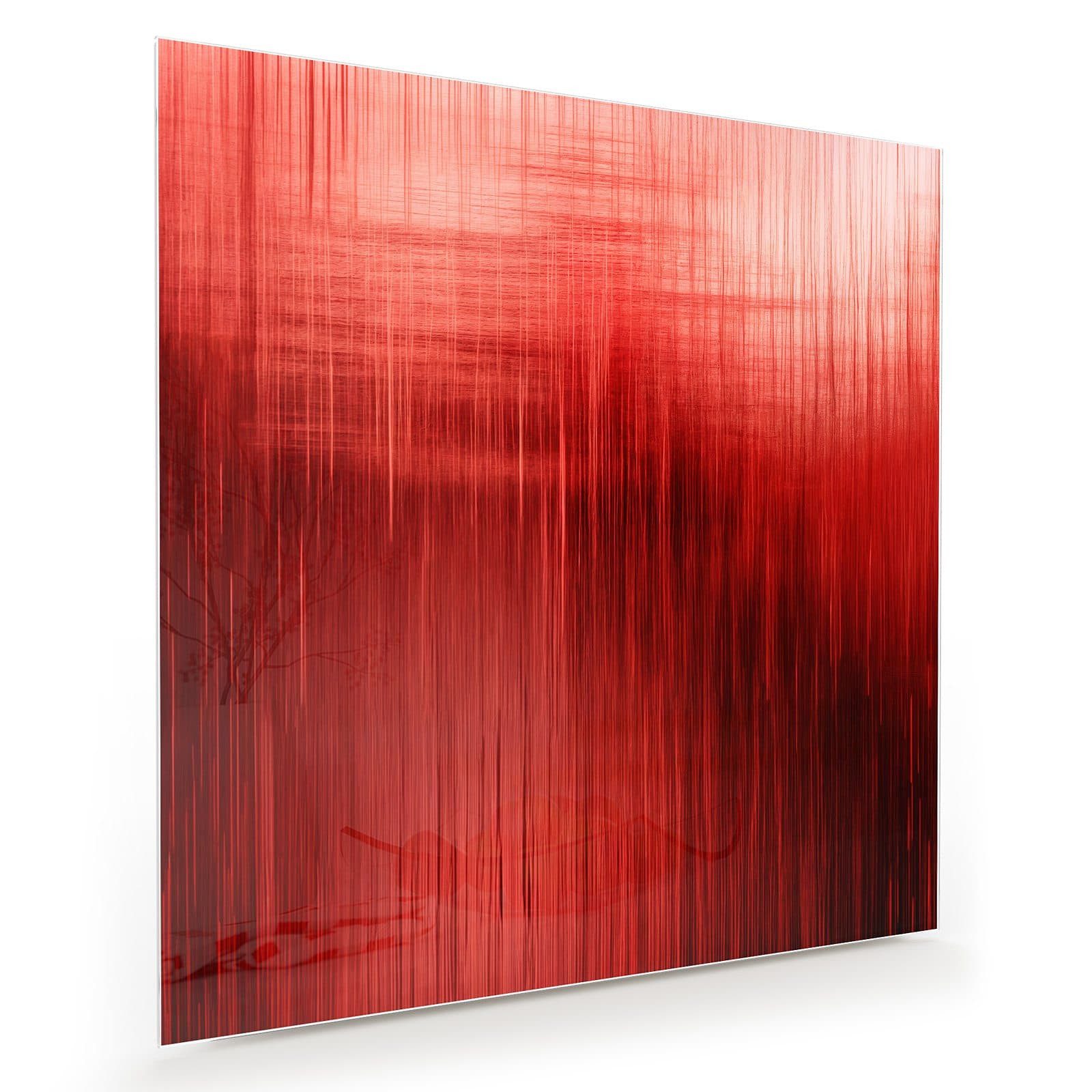 Primedeco Glasbild Wandbild Quadratisch Rote Textur mit Aufhängung, Abstrakte Kunst (21 verschiedene Größen, 1 St), Elegante Aufhängung