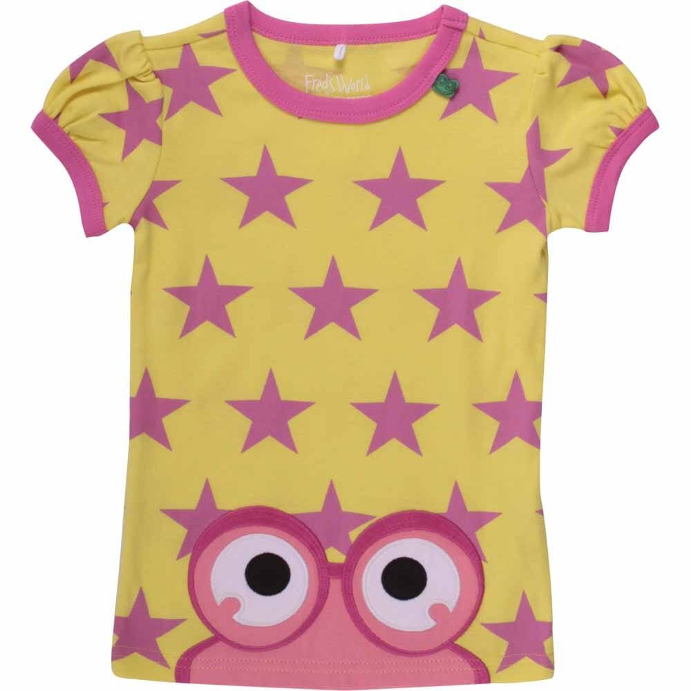 Fred's World by GREEN COTTON T-Shirt Fred's World Kurzarm Shirt Sterne und Frosch Gelb