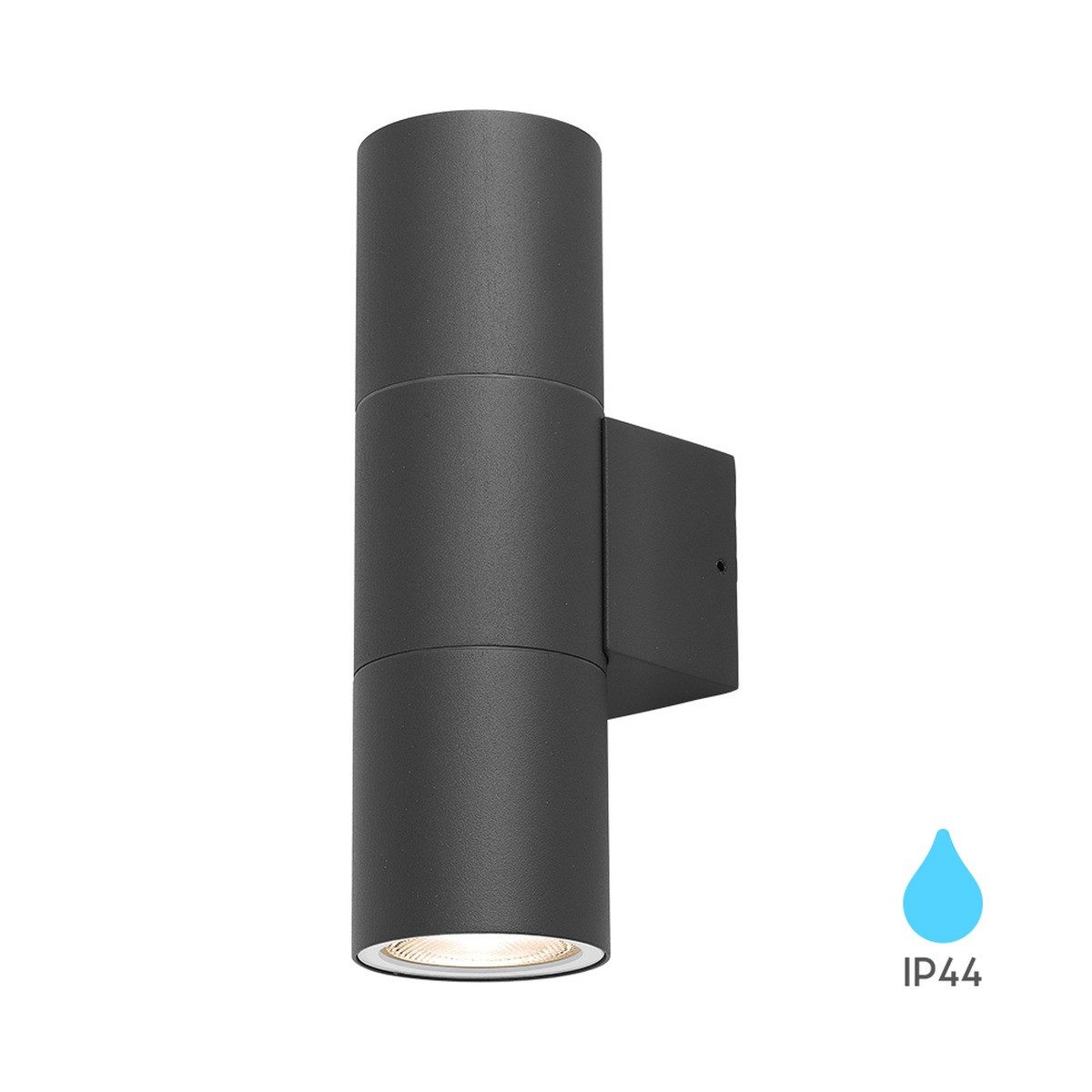 Braytron LED Wandleuchte Moderne LED Außenwandleuchte Anthrazit zylindrisch GU10, ohne Leuchtmittel, IP44 spritzwassergeschützt, Für den Außenbereich geeignet