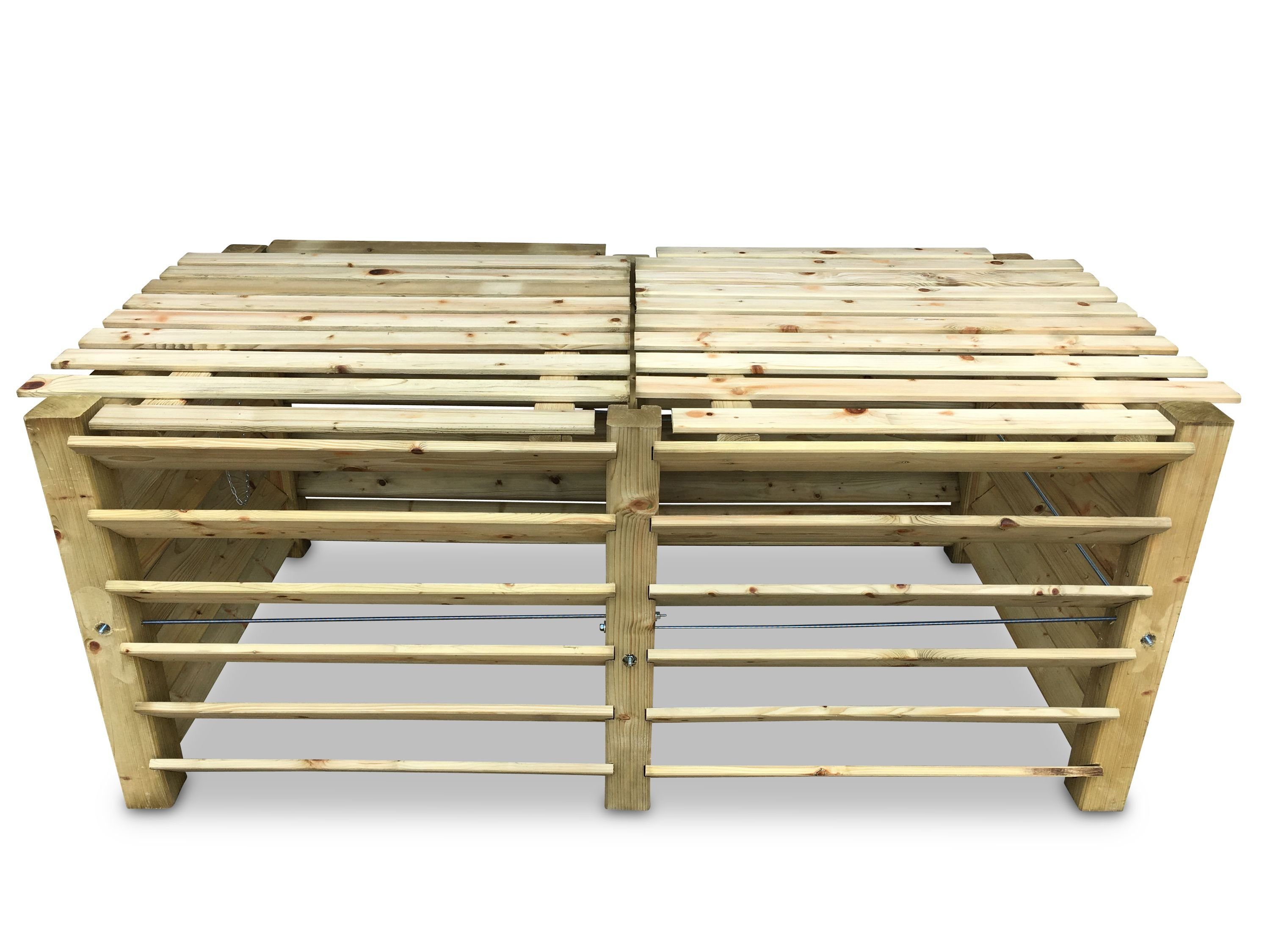 GartenDepot24 Komposter Doppel-Komposter mit Deckel - ca. 1300 L