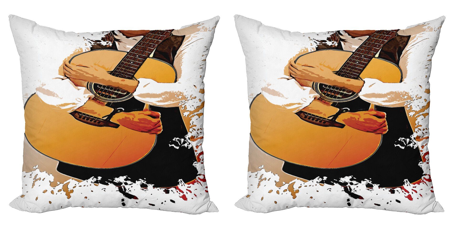 Kissenbezüge Modern Accent Doppelseitiger (2 Man Rock'n'Roll Digitaldruck, Stück), eine Abakuhaus hält Gitarre