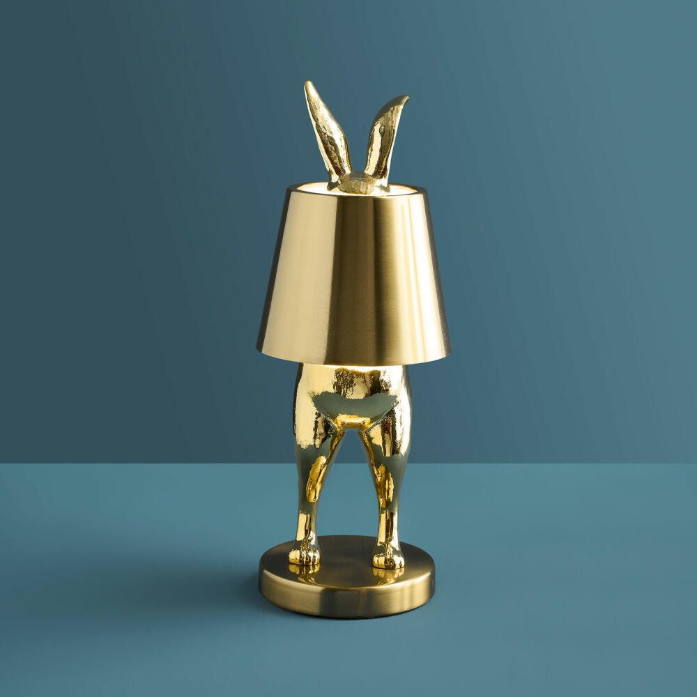 Werner Voß LED Tischleuchte Hiding Rabbit Glänzend Gold