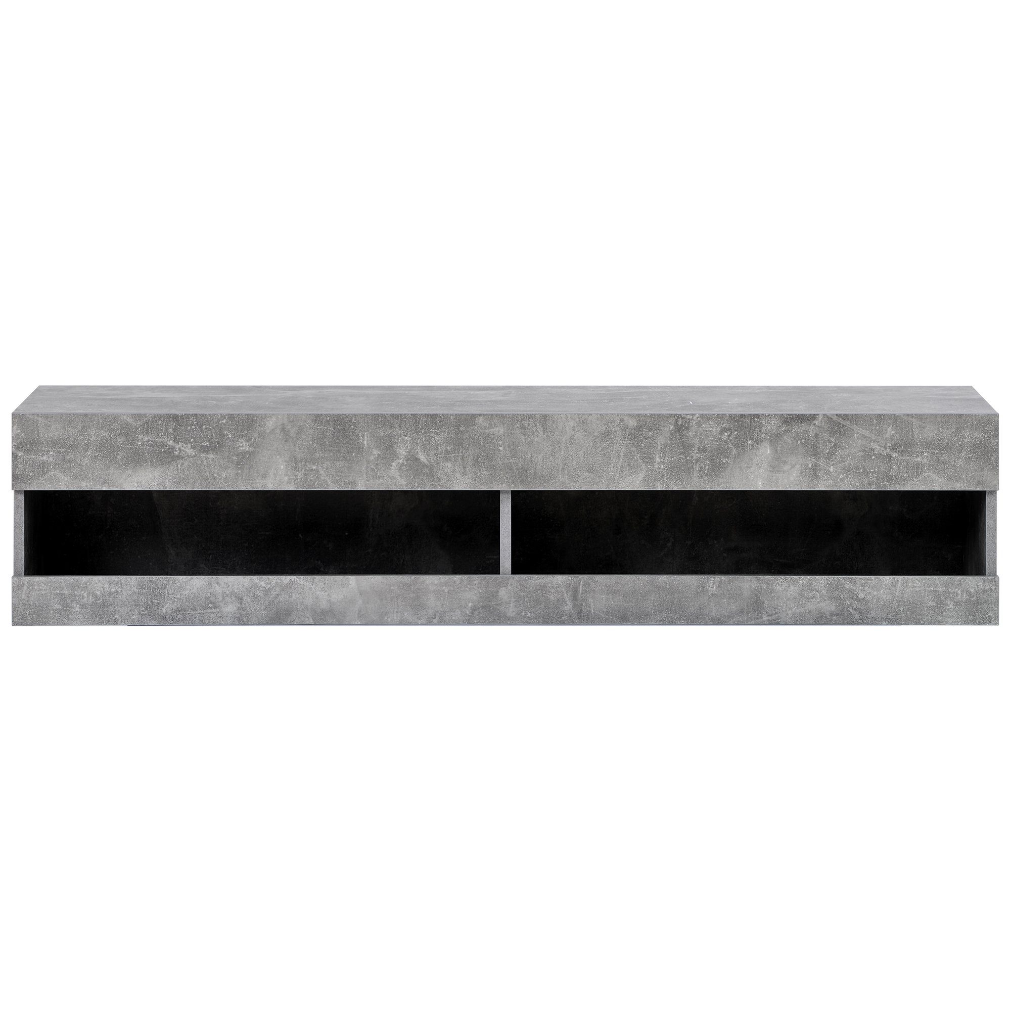 Lowboard, TV-Schrank mit LED-Belechtung, Breite 140 cm, stehend und hängend