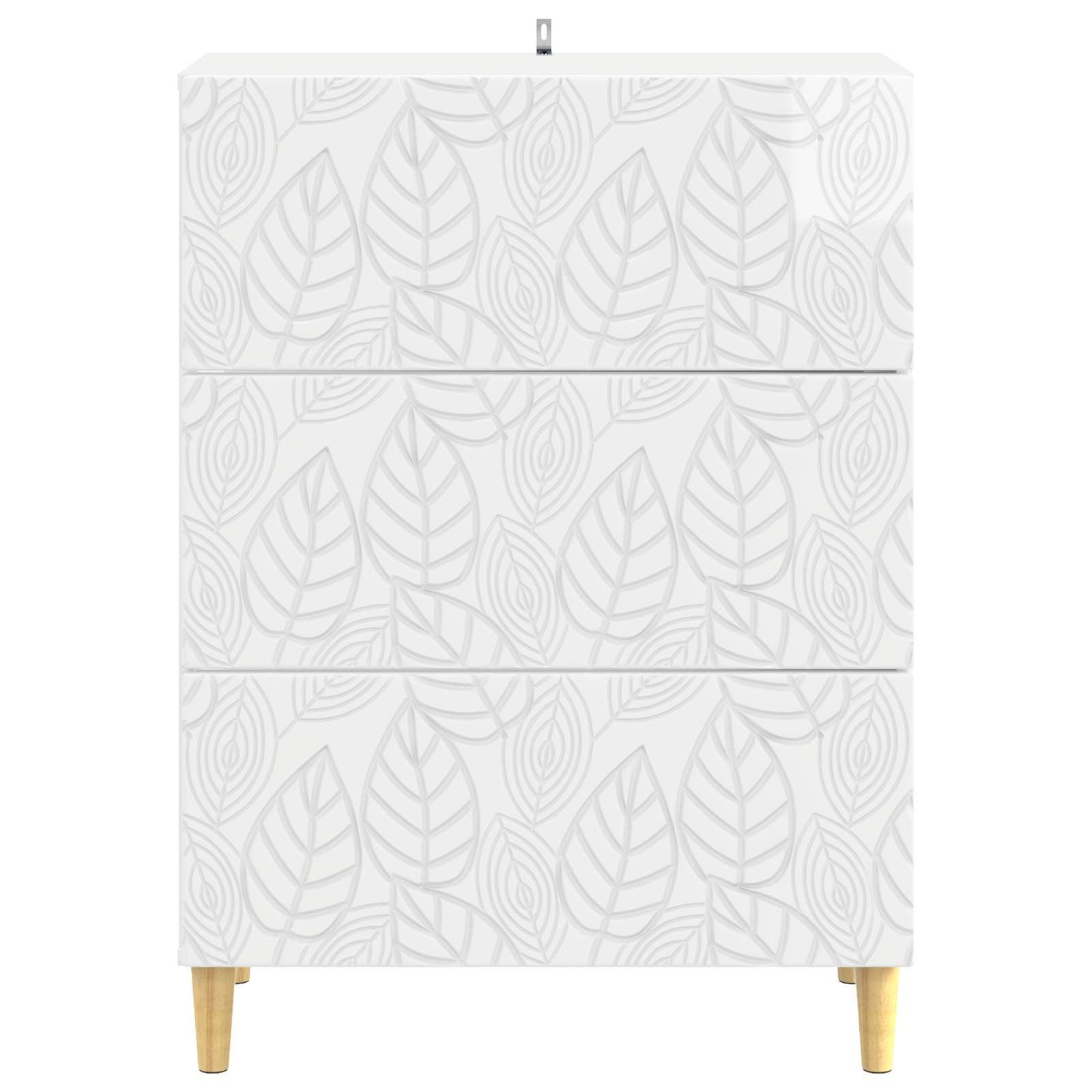 vidaXL Kommode 66 x 34,5 x 90 cm Kommode Schubladenschrank Sideboard Hochglanz Weiß 6