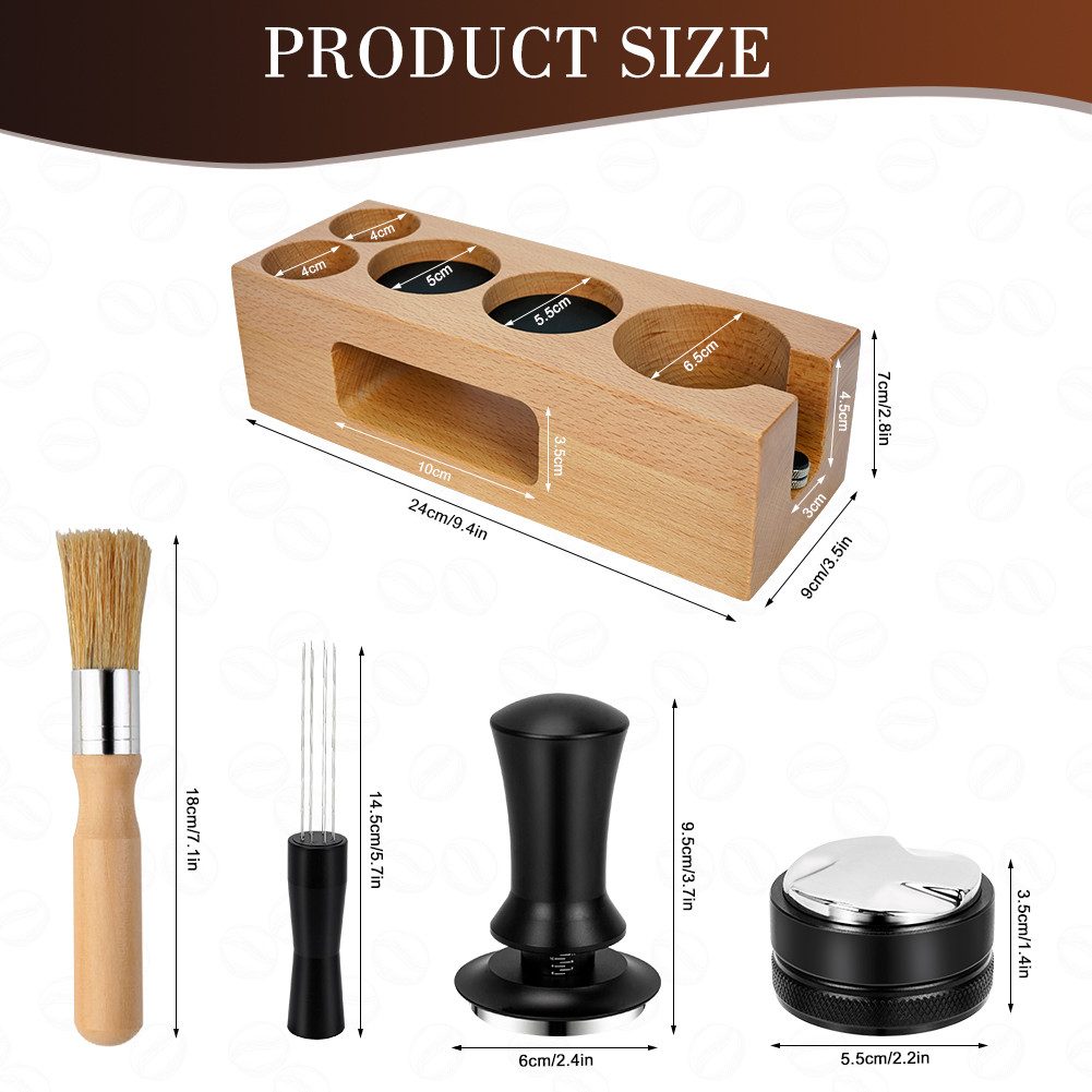OSTWOLKE Tamperstation 51mm Espresso Tamper Set Kaffee Tamper Distributor Tampermatte