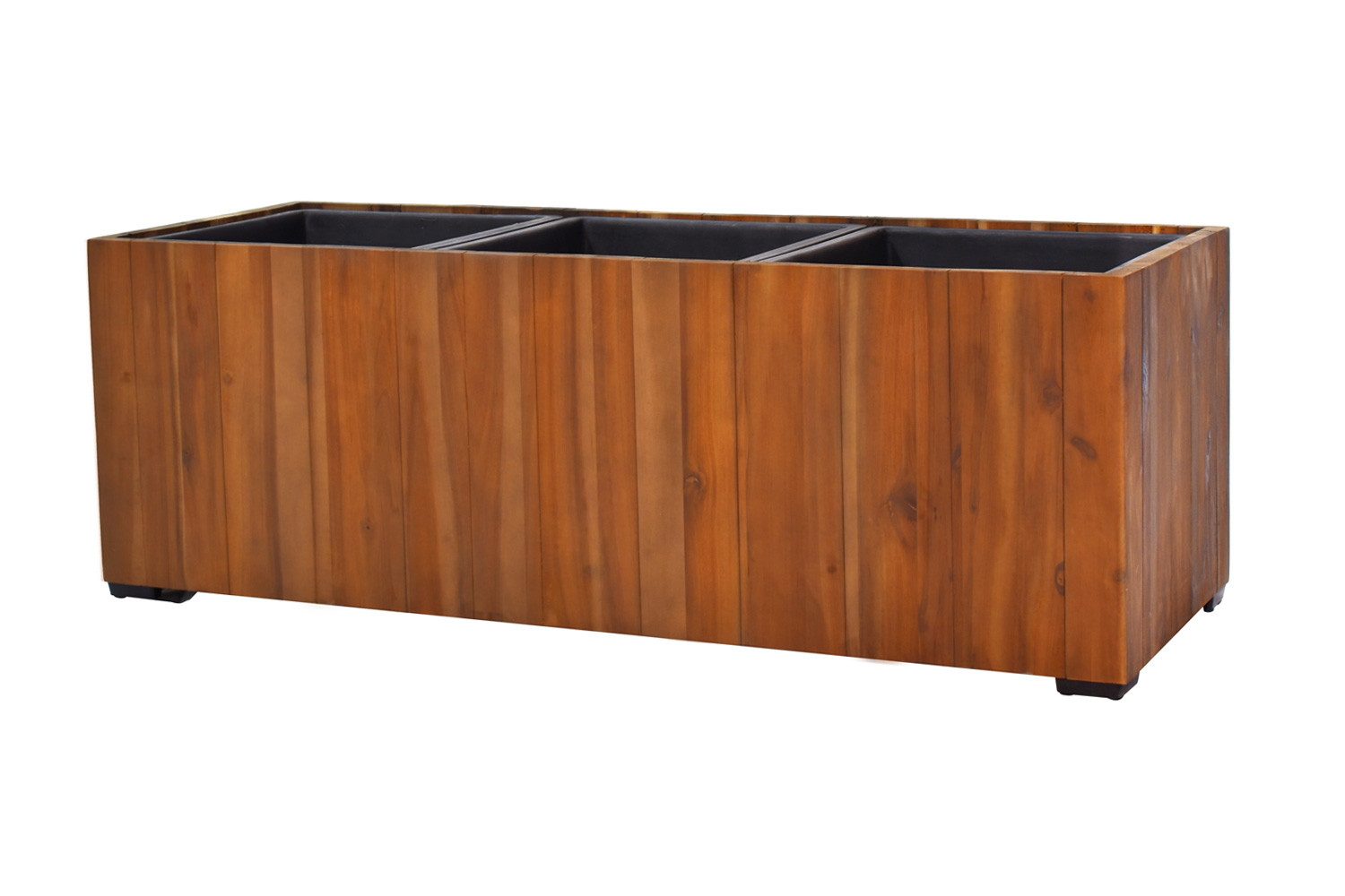 dasmöbelwerk Pflanzkübel Pflanzgefäß Pflanzkasten Blumenkasten Akazienholz 83x21x20,5 cm