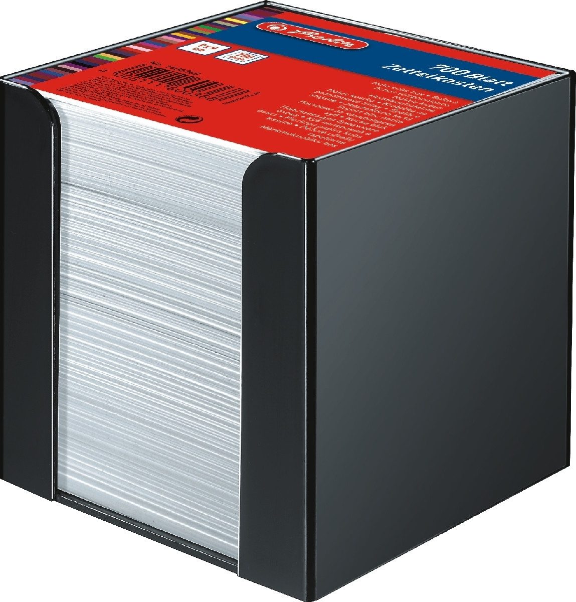Herlitz Notizzettel Zettelkasten 9x9cm schwarz