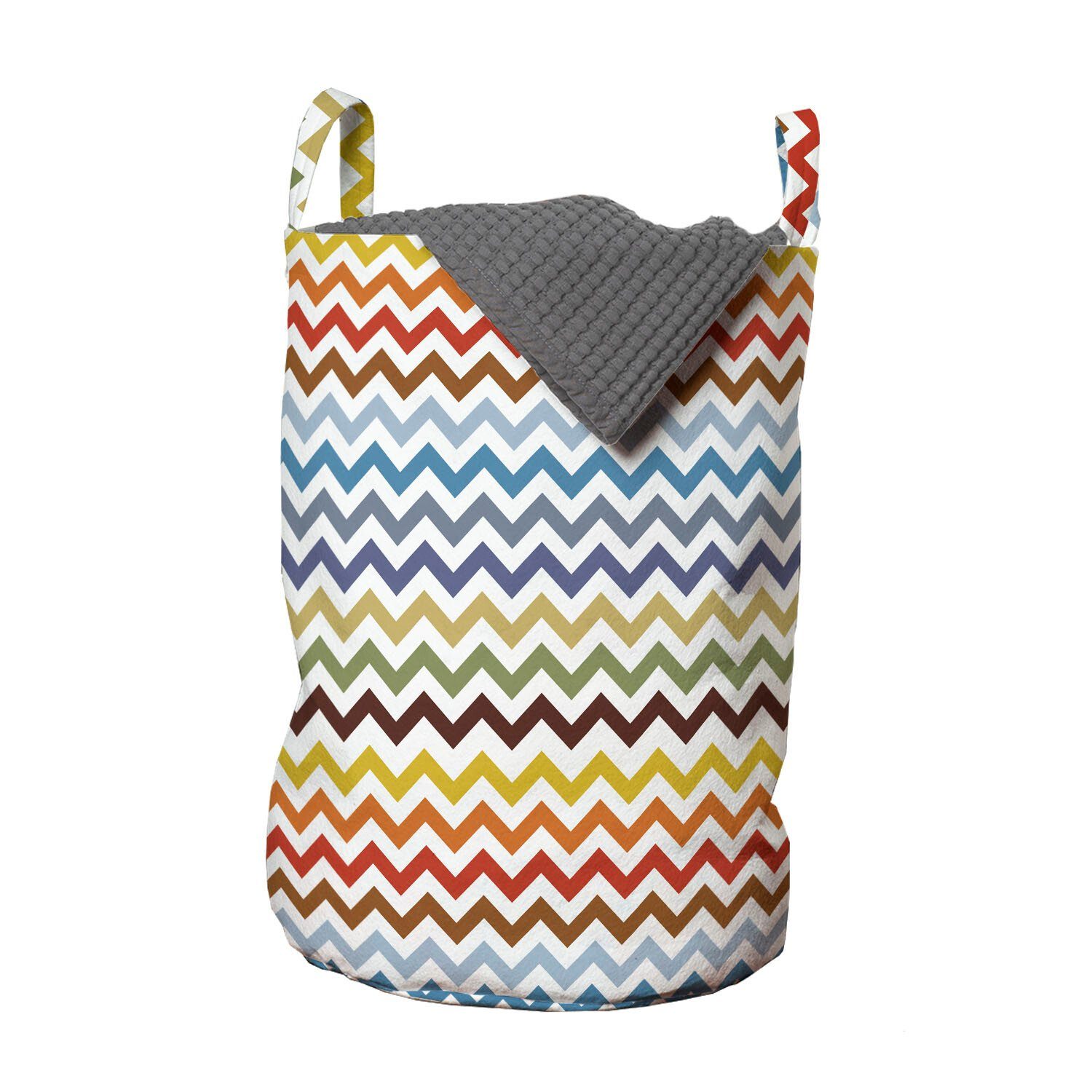 Abakuhaus Wäschesäckchen Wäschekorb mit Griffen Kordelzugverschluss für Waschsalons, Bunt Ostern Chevron Zigzag