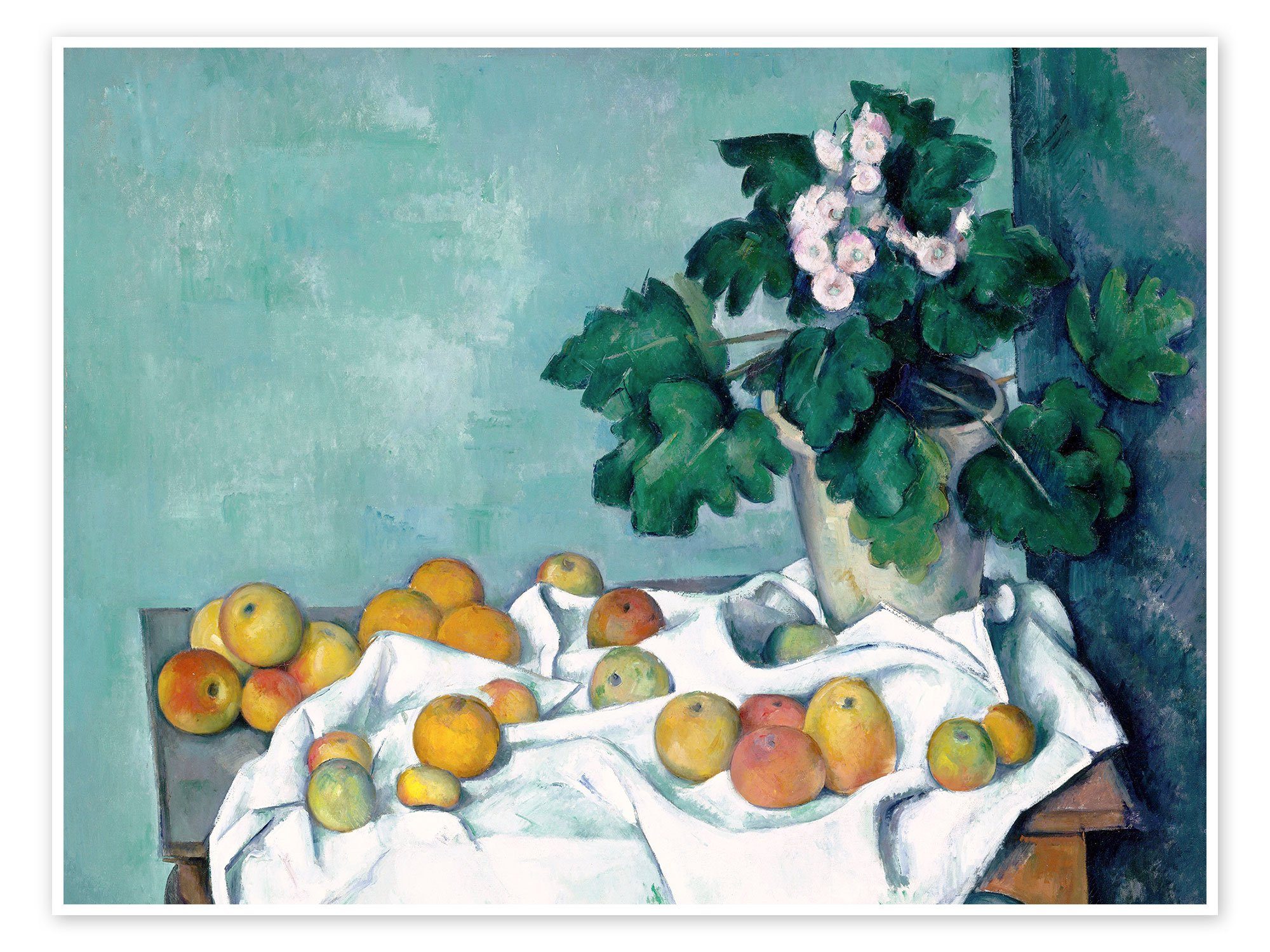Posterlounge Poster Paul Cézanne, Stillleben mit Äpfeln und Primeln ...