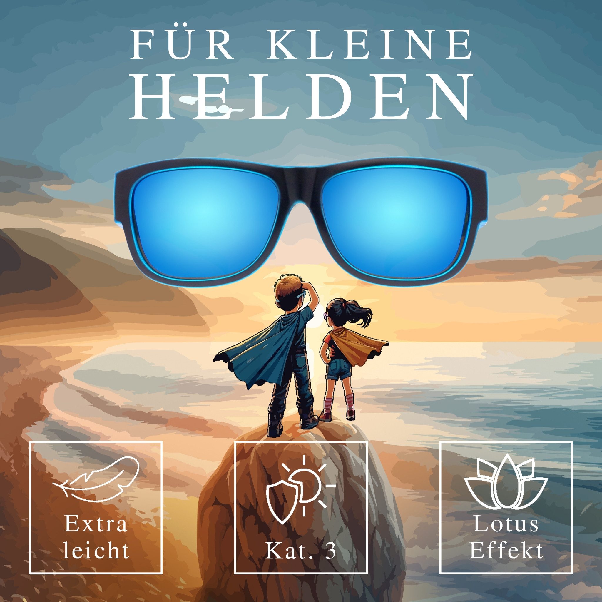 ActiveSol Sonnenbrille Kinder Überzieh-Sonnenbrille Hero Eyes 5-10 Jahre, Polarisiert, UV400