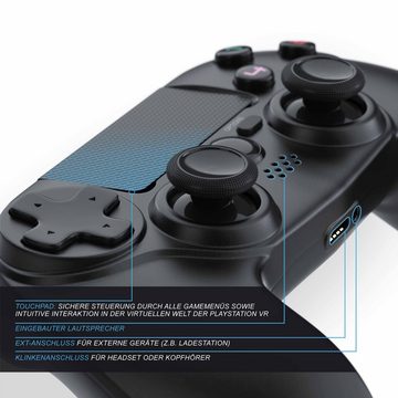 CSL Gaming-Controller (1 St., Wireless Gamepad für PS4 Touchpad, 3,5 mm AUX, Dual Vibration)