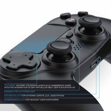 CSL Gaming-Controller (1 St., Wireless Gamepad Controller für PS4 Touchpad / 3,5 mm AUX / Dual Vibration)