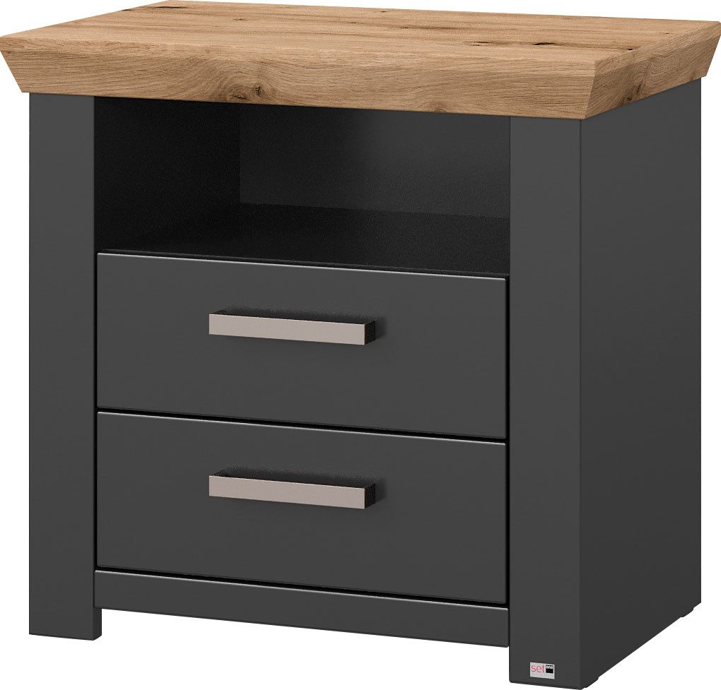 set one by Musterring Nachtkommode York Schlafen (1 St), mit zwei Schubkästen und offenem Fach, zwei Farbvarianten, B65 x T42cm