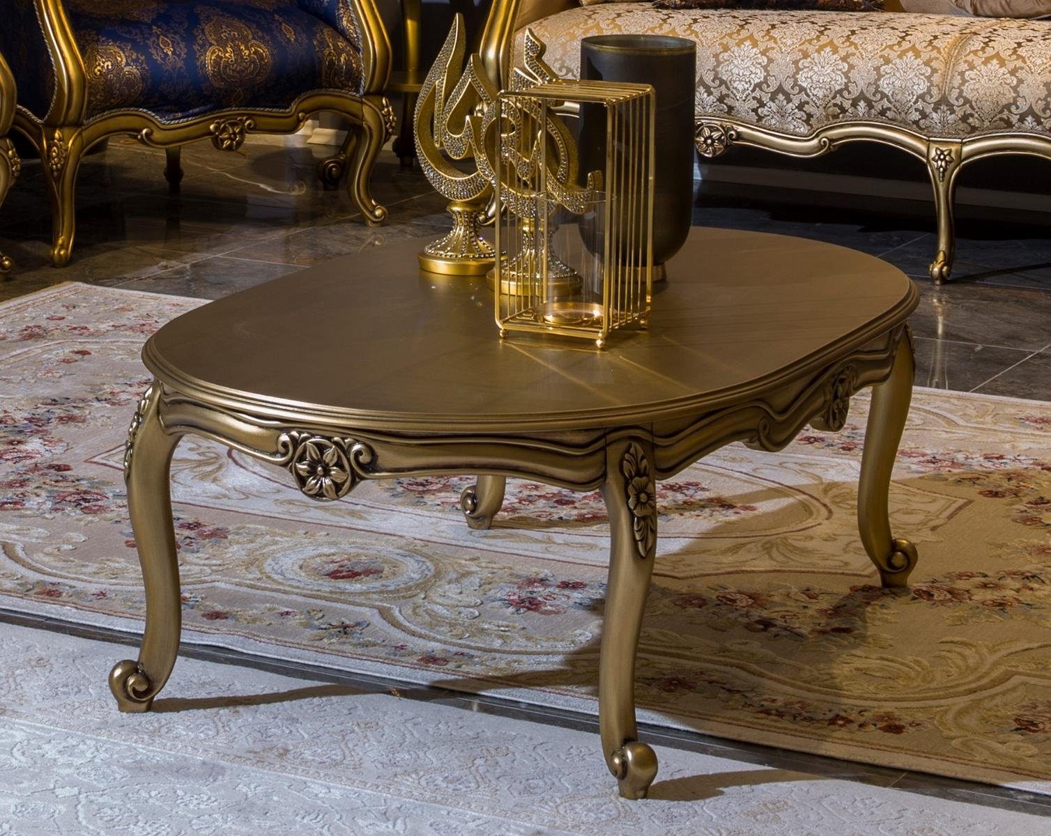 JVmoebel Couchtisch Eleganter Beistelltisch mit goldfarbener Oberfläche (Packung), Made in Europa