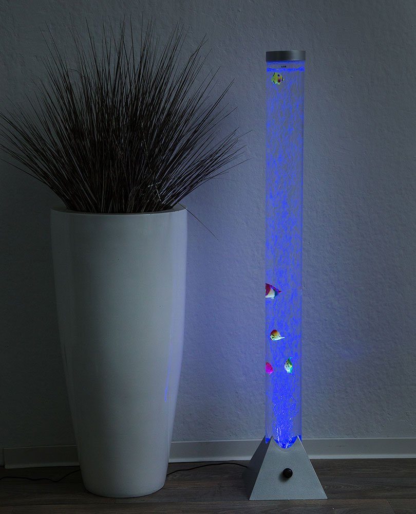 etc-shop LED Stehlampe, LED-Leuchtmittel Farbwechsel, mit Wassersäule RGB-Farbwechsler verbaut, fest LED Deko-Fischen fünf Sprudelsäule