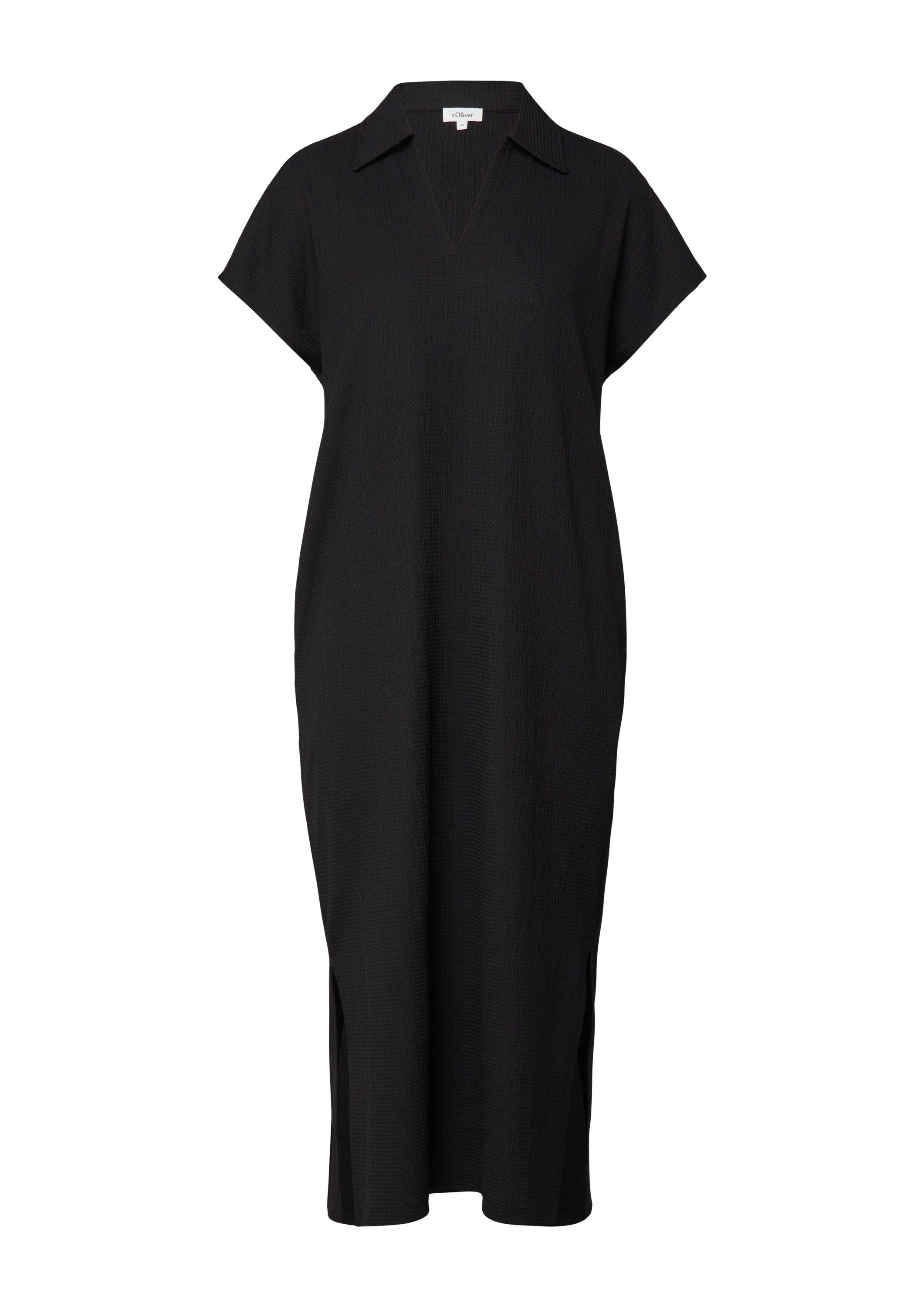 s.Oliver Midikleid Kleid Strukturiertes Jersey-Kleid mit Schlitzen günstig online kaufen