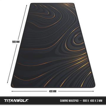 Titanwolf Gaming Mauspad XXL Speed Mousepad 900 x 400 x 3 mm, Schreibtischauflage, abwaschbar, rutschfeste Rückseite, Geschwindigkeit & Präzision, Abstract Lines 2