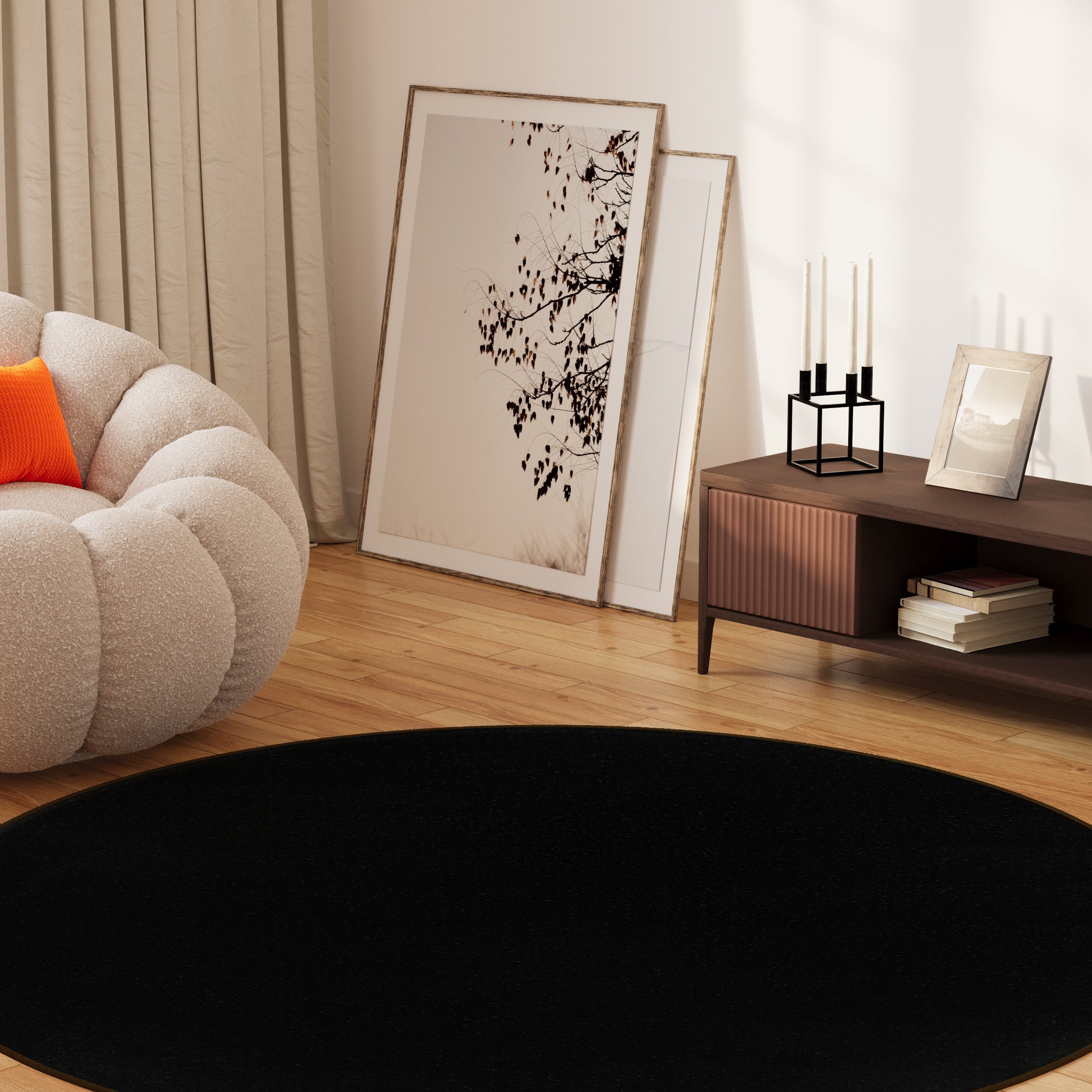 Tapiso Outdoorteppich MONO, rund, Höhe: 6 mm, Kurzflor Indoor Outdoor Einfarbig