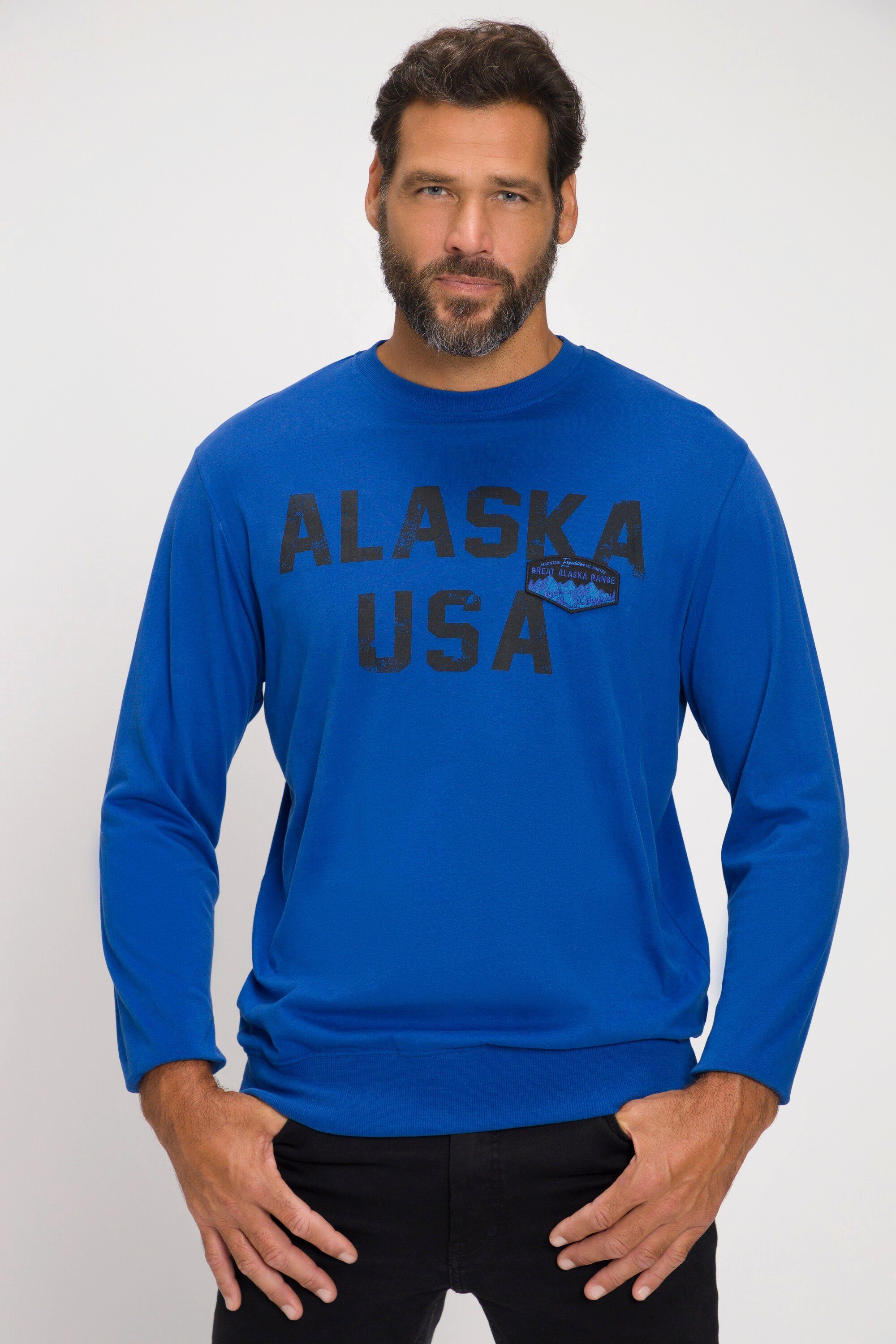 JP1880 T-Shirt T-Shirt Outdoor Langarm Alaska Print Saumbund