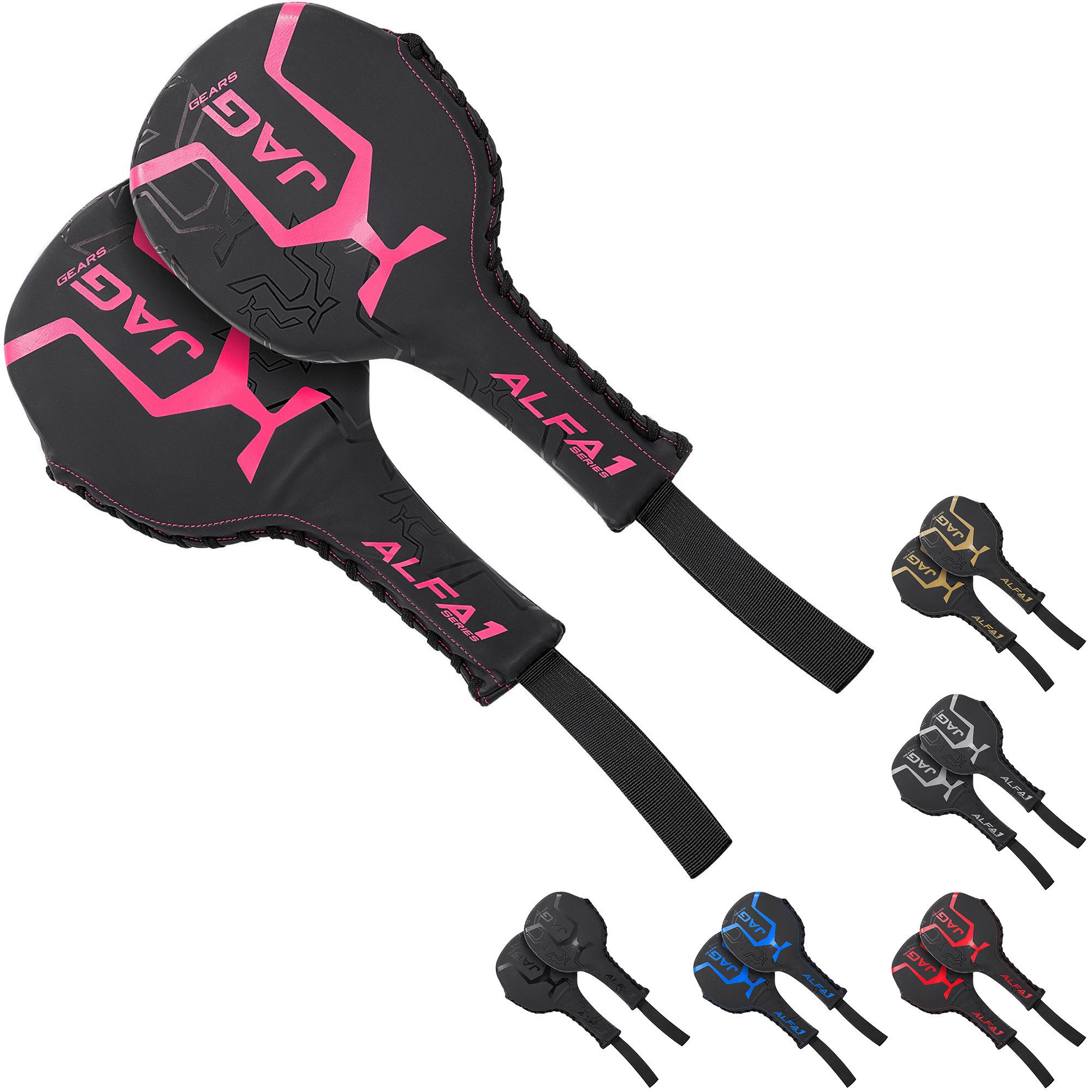 JAG GEARS Boxsack Schlagpolster für Boxen, MMA, Kickboxen, Muay Thai, Trainingspolster (Set, Padeltraining (Schläger), Verstärkter Nylon-Handgelenk-Strap für sicheren Halt • Leichtes Design